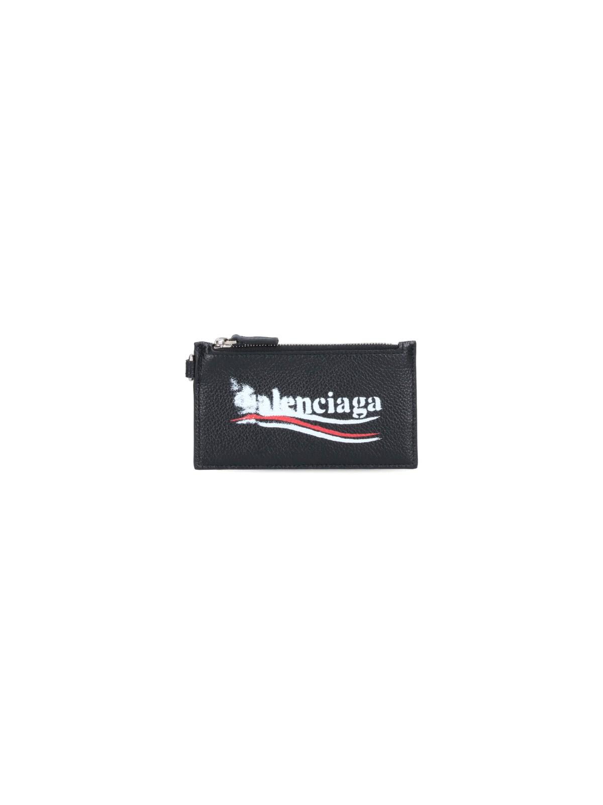 Shop Balenciaga Cash Keyring Card Holder In Black