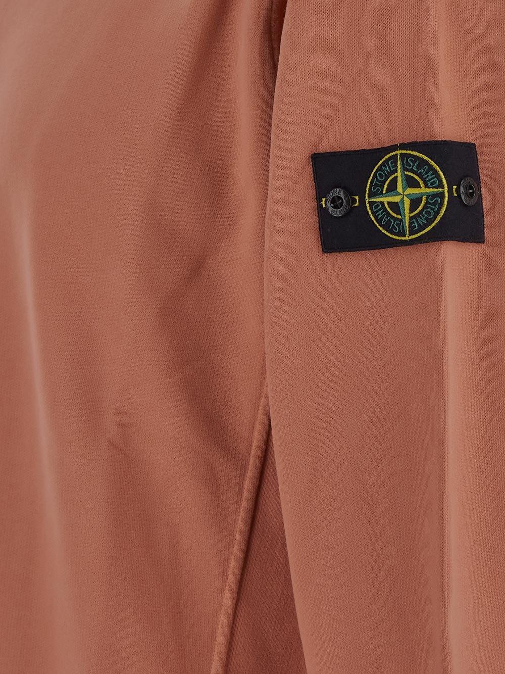 Shop Stone Island Compass-patch Crewneck Sweatshirt In Arancio