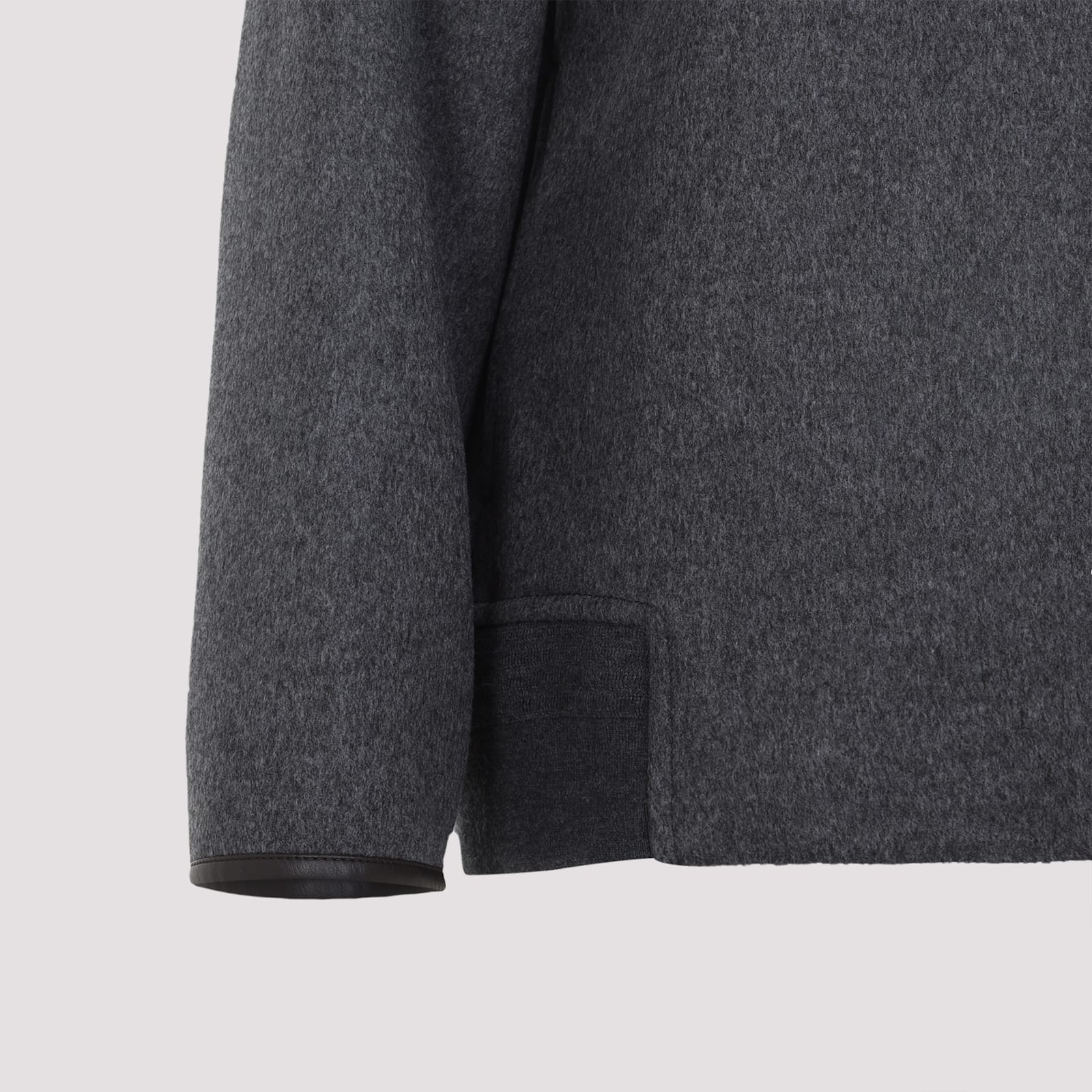 Bottega Veneta Relaxed-fit Hooded Coat With Textured Fabric In Gray