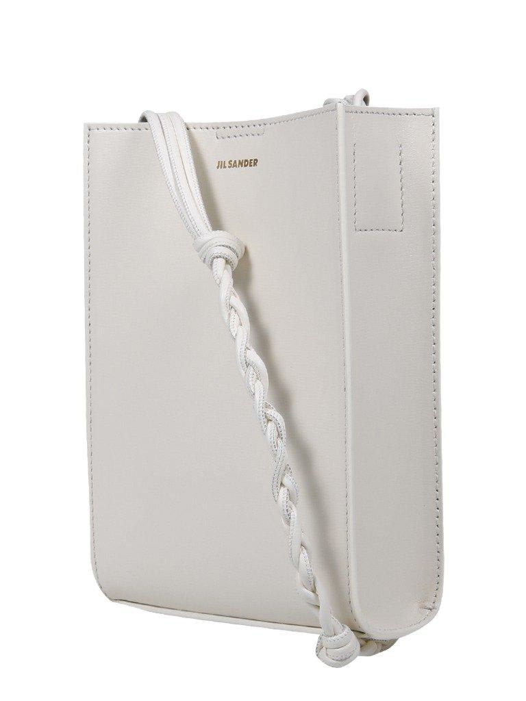 Shop Jil Sander Tangle Logo Printed Crossbody Bag In Beige