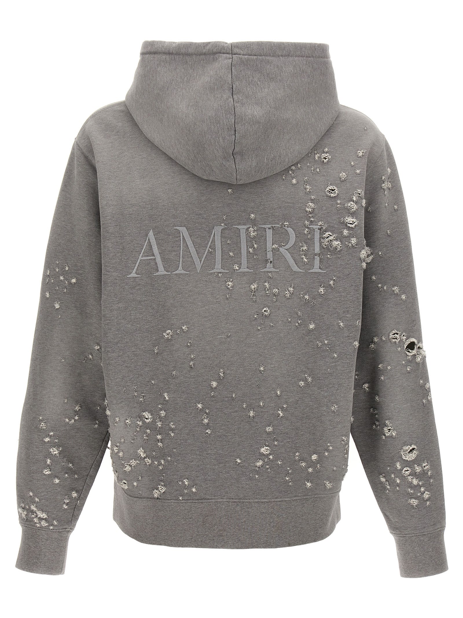 Shop Amiri Ma Shotgun Hoodie In Gray