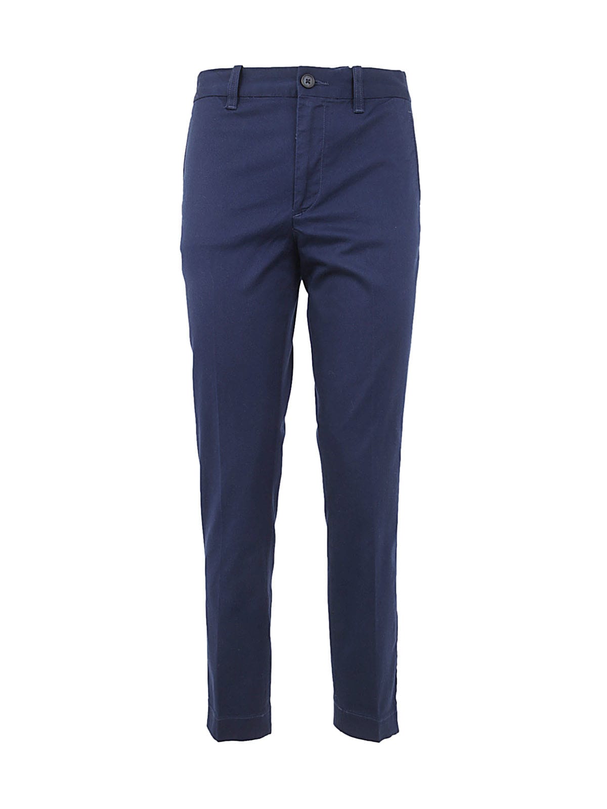 Shop Polo Ralph Lauren Ankle Slim Chino Trouser With Flat Front In Newport Navy