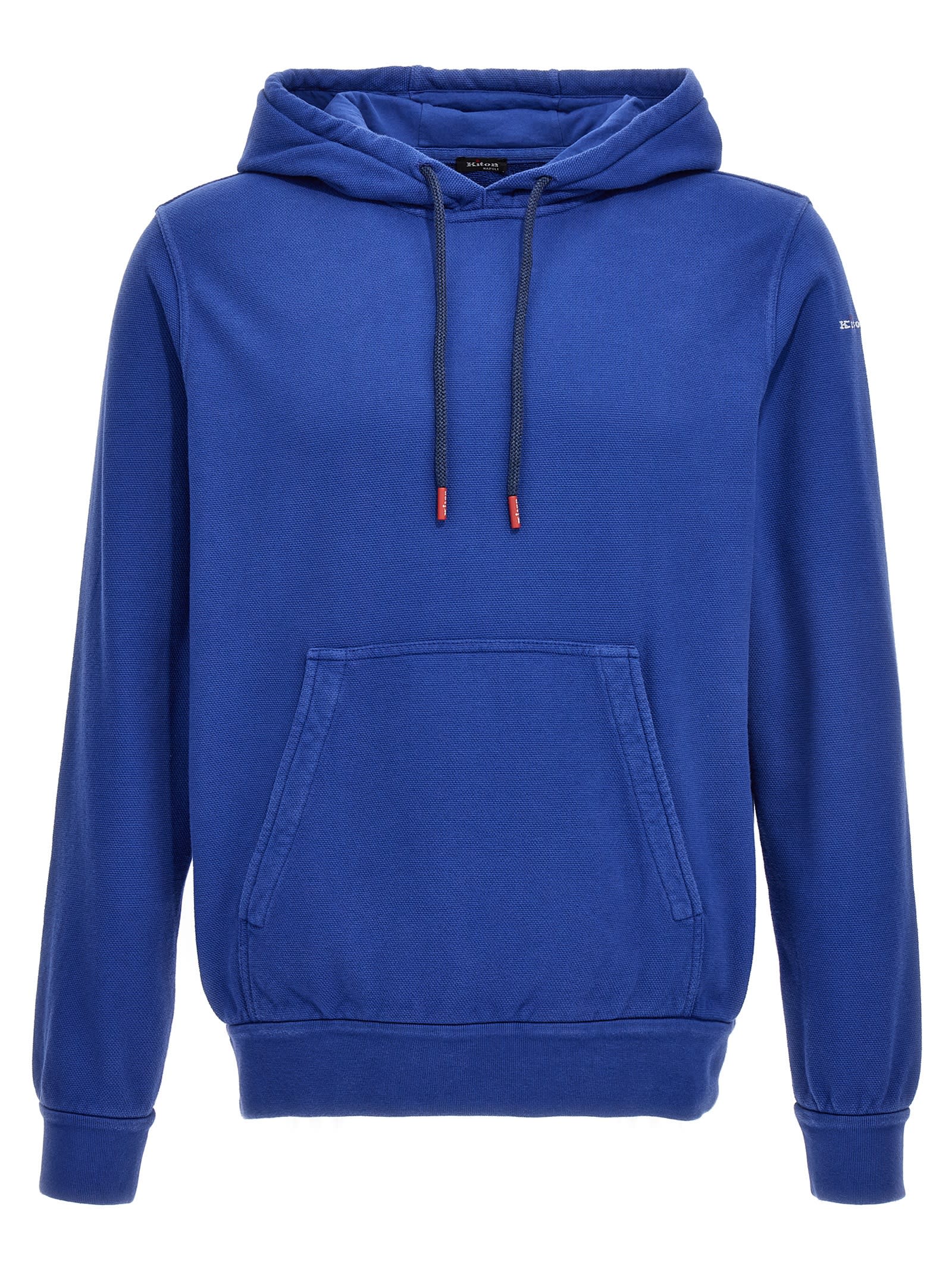 Kiton Piqué Hoodie Sweatshirt Blue | ModeSens