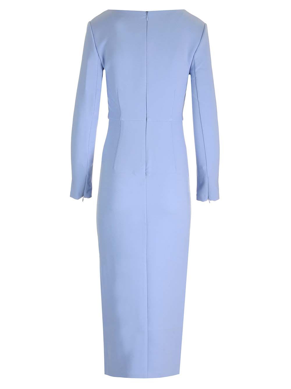 Shop Roland Mouret Crepe Midi Dress In Blue