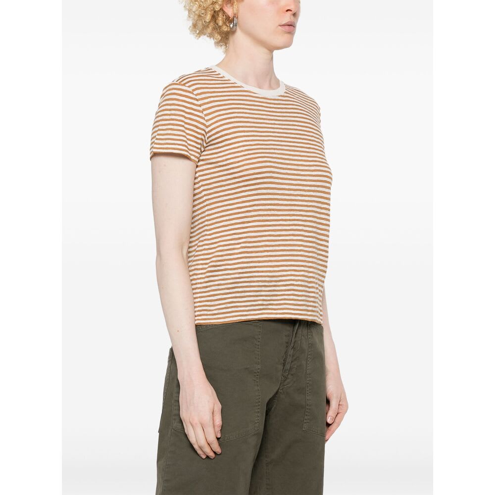 Frame Striped T-shirt In Pink