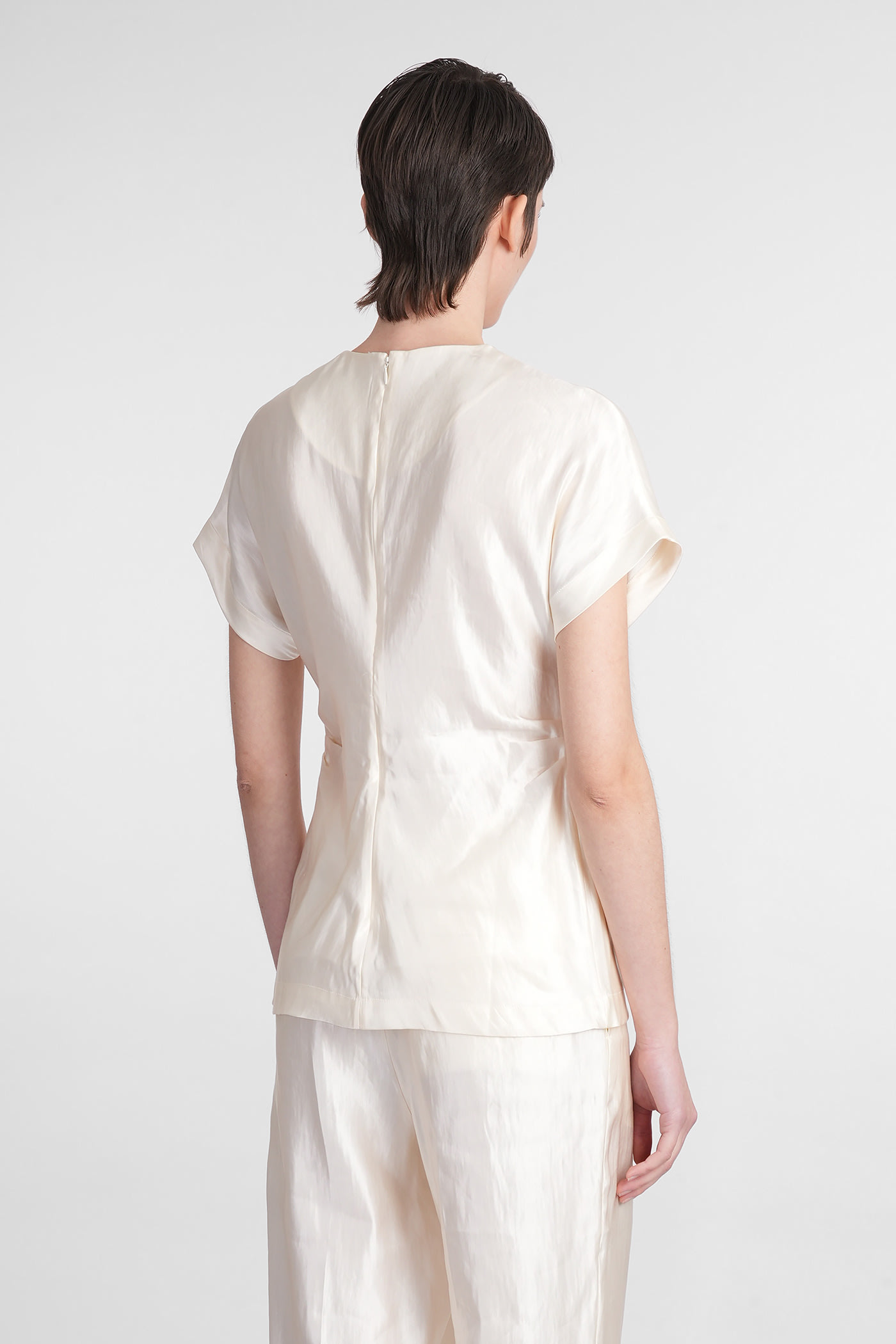 Shop Loulou Studio Pero Blouse In Beige Linen