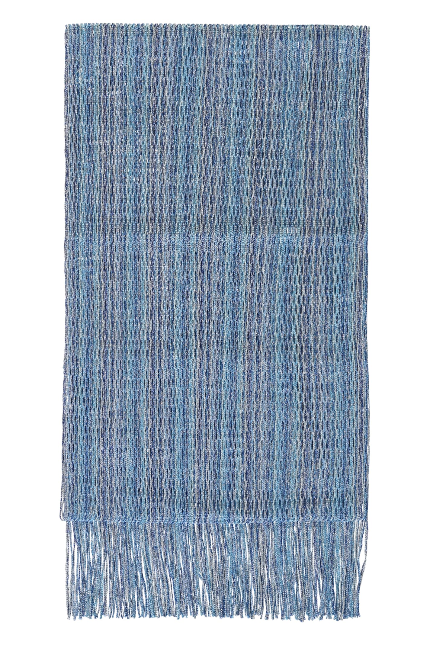 Shop Missoni Fringed Scarf In Blue