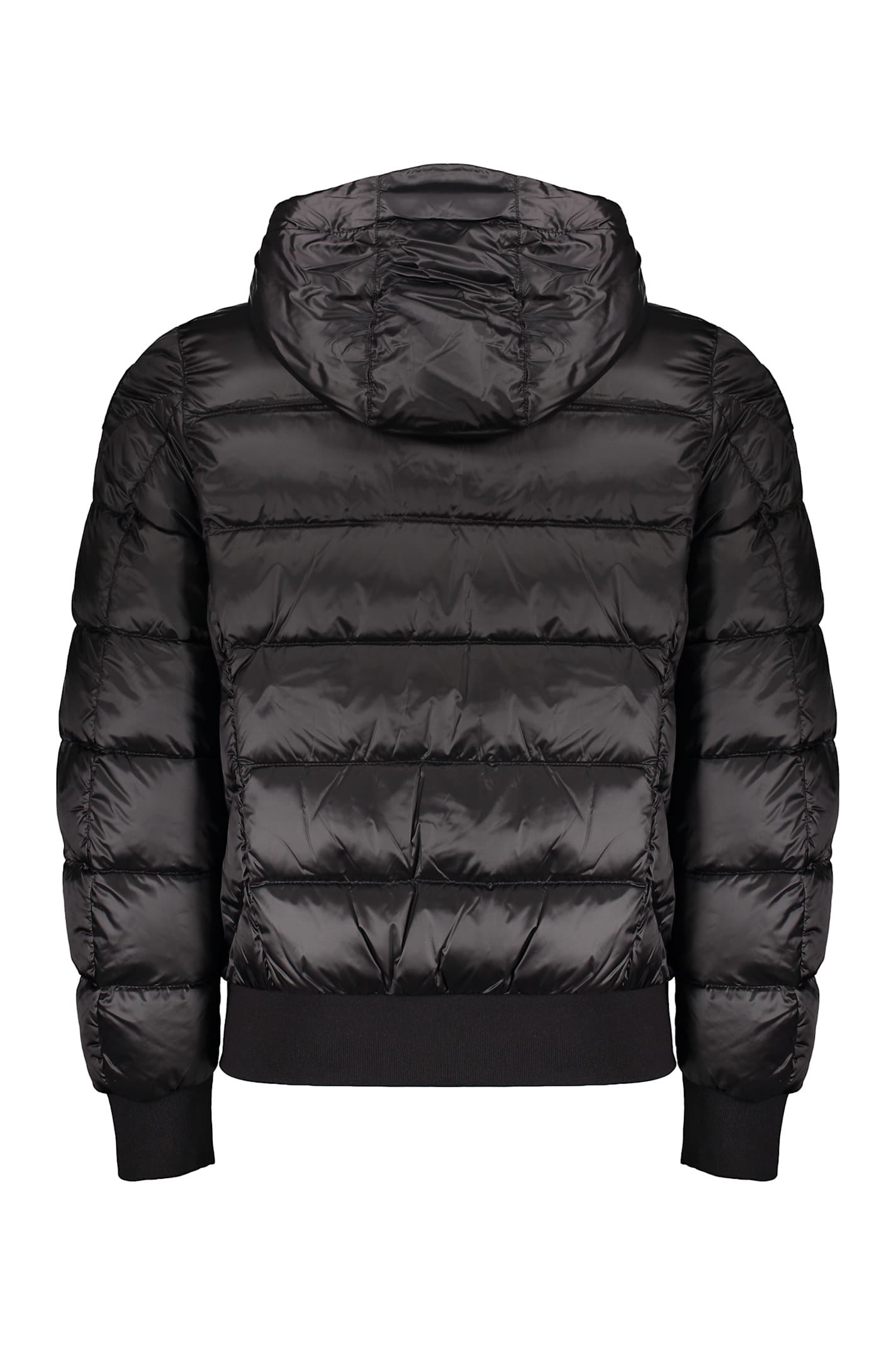 Parajumpers Pharrell Hooded Bomber-style Down Jacket In Black