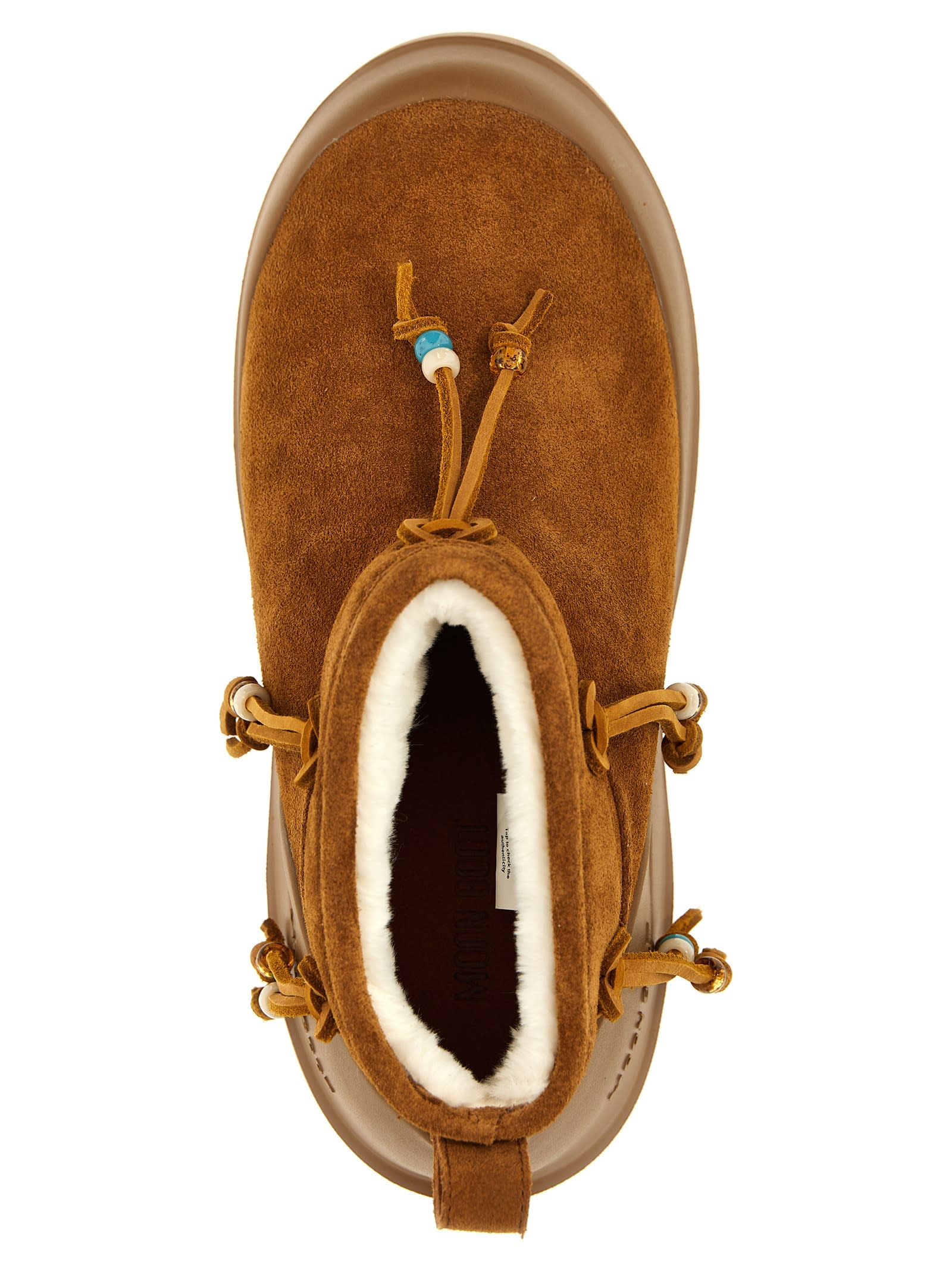 Moon Boot Mb Luna Low Suede Low Heels Ankle Boots In Leather Color Suede In Brown