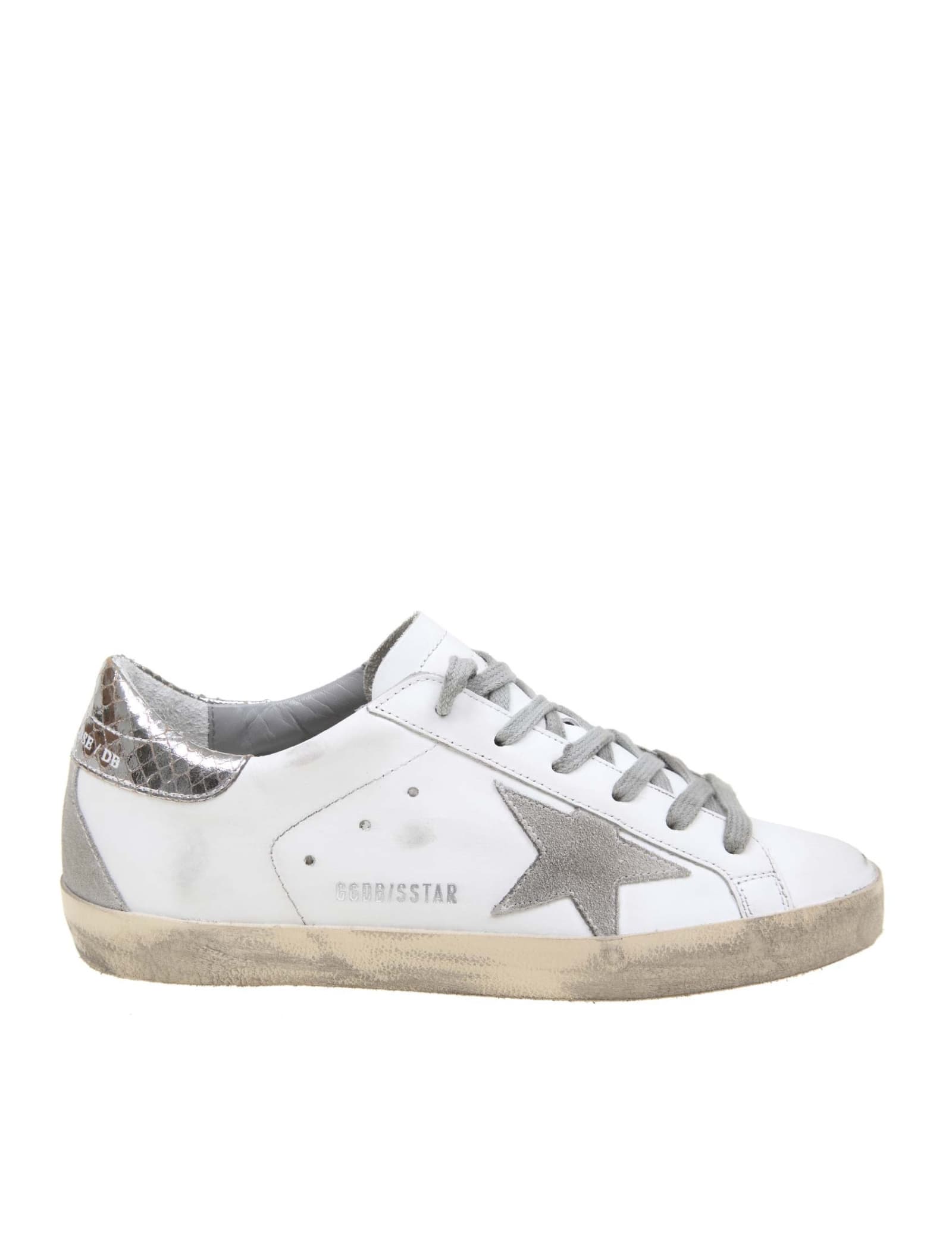 Golden Goose Sneakers In White-silver Print Cream Sole | ModeSens