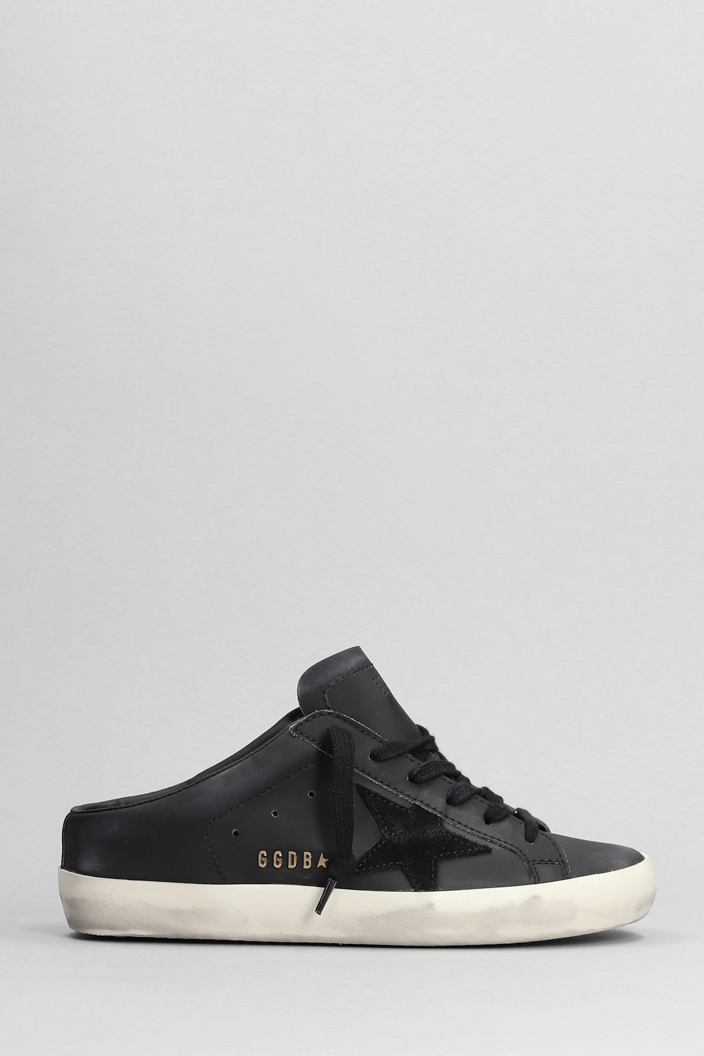 Golden Goose Superstar Trainers In Black Leather