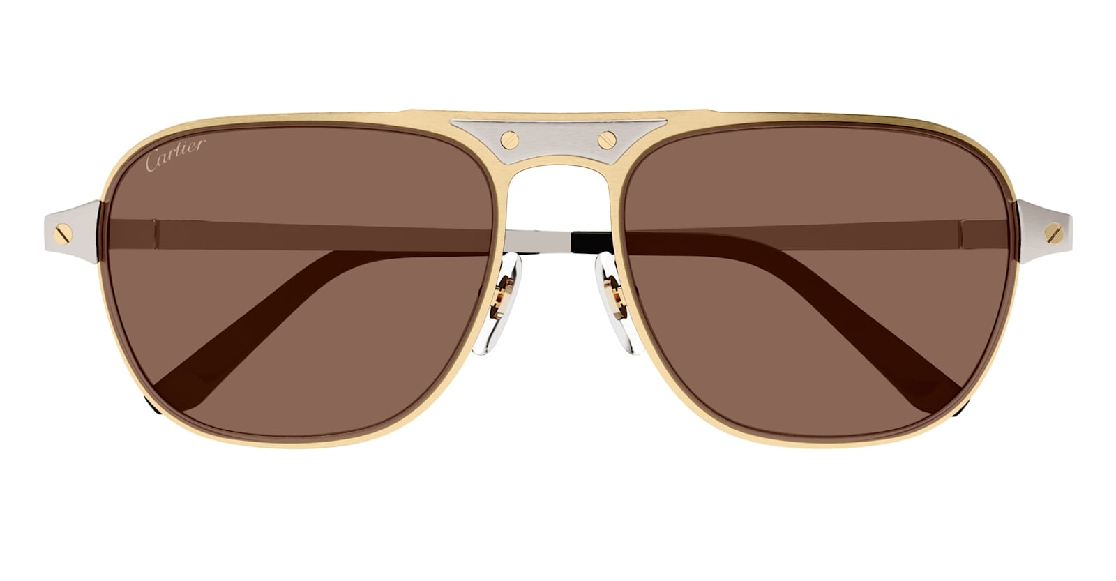 Cartier Santos De  Ct0532s-004 - Gold Sunglasses In Gold