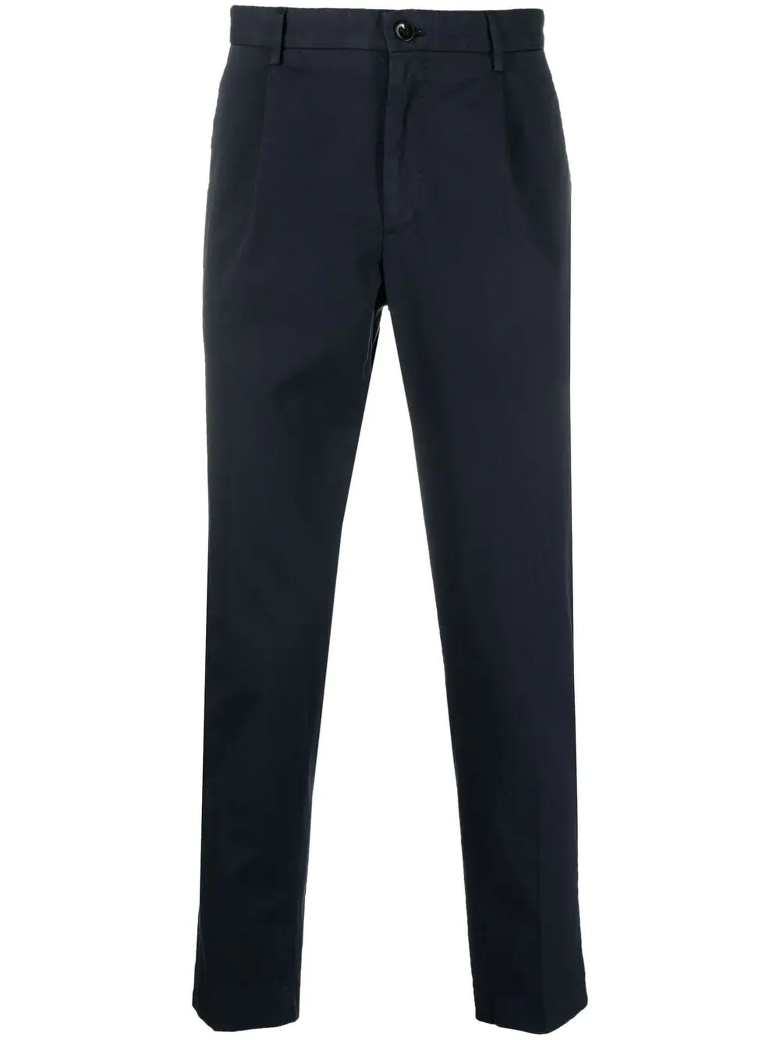 Incotex Blue Cotton Tailored Trousers