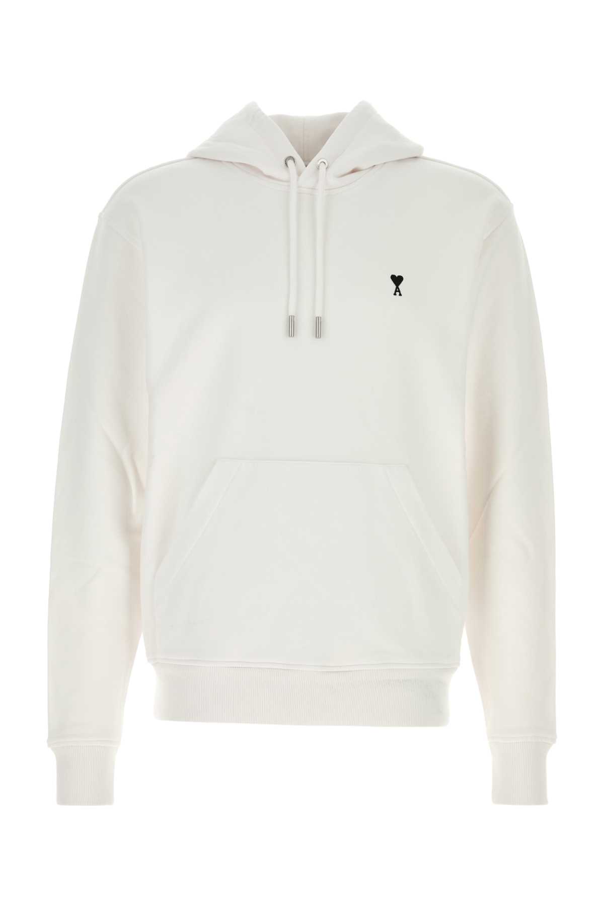 Ami Alexandre Mattiussi White Cotton Sweatshirt In Neutral