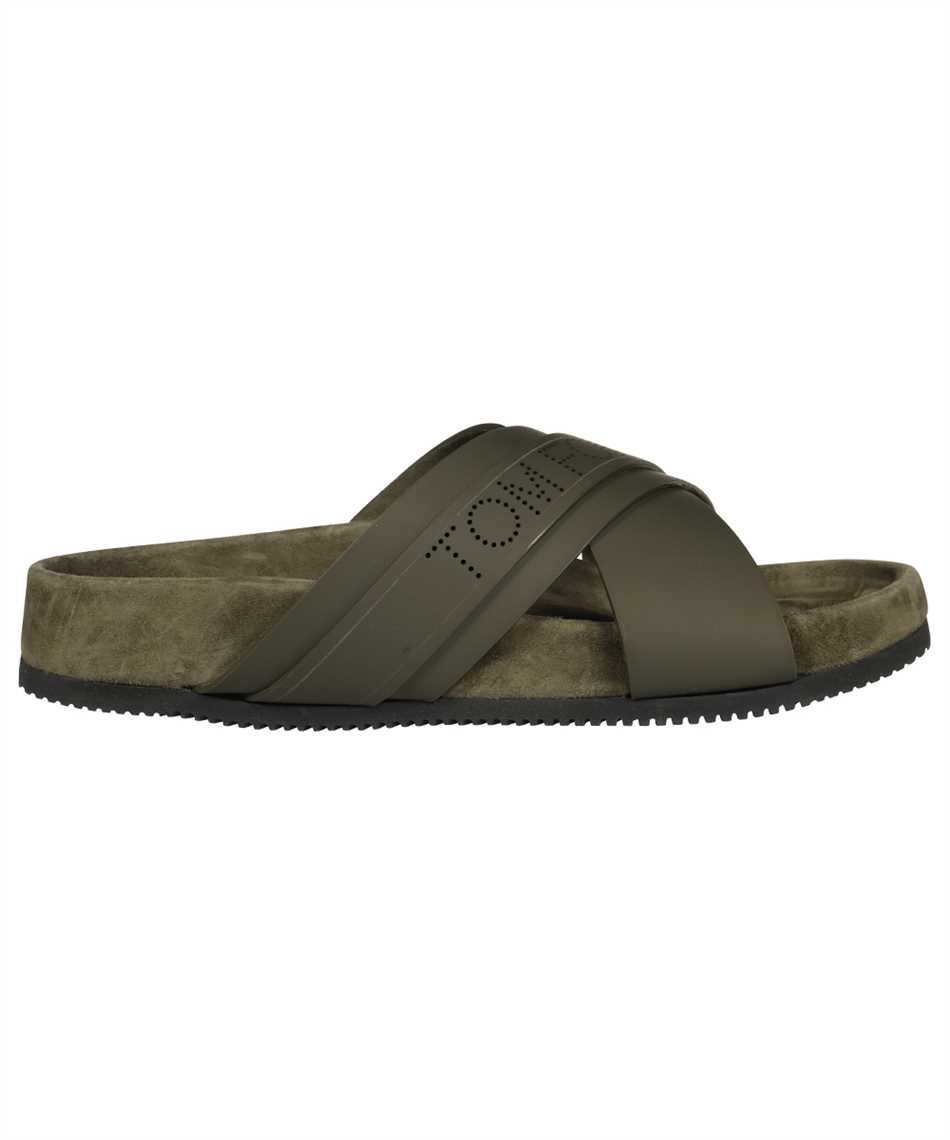 Tom Ford Wicklow Leather Slides In Green | ModeSens