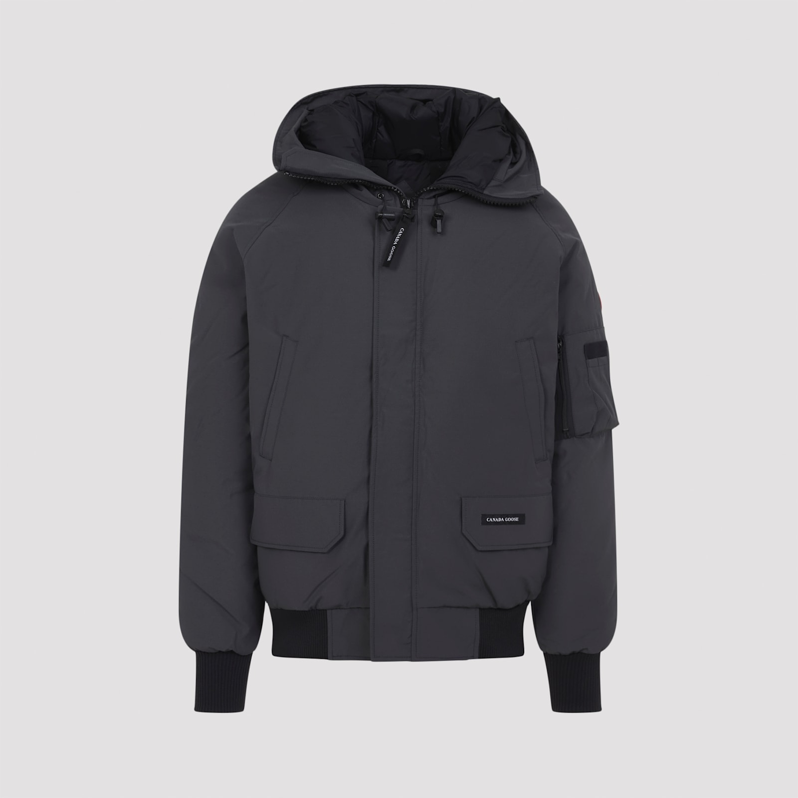Canada Goose Granite Grey Chilliwack Bomber Jacket With Attached Hood In Blue