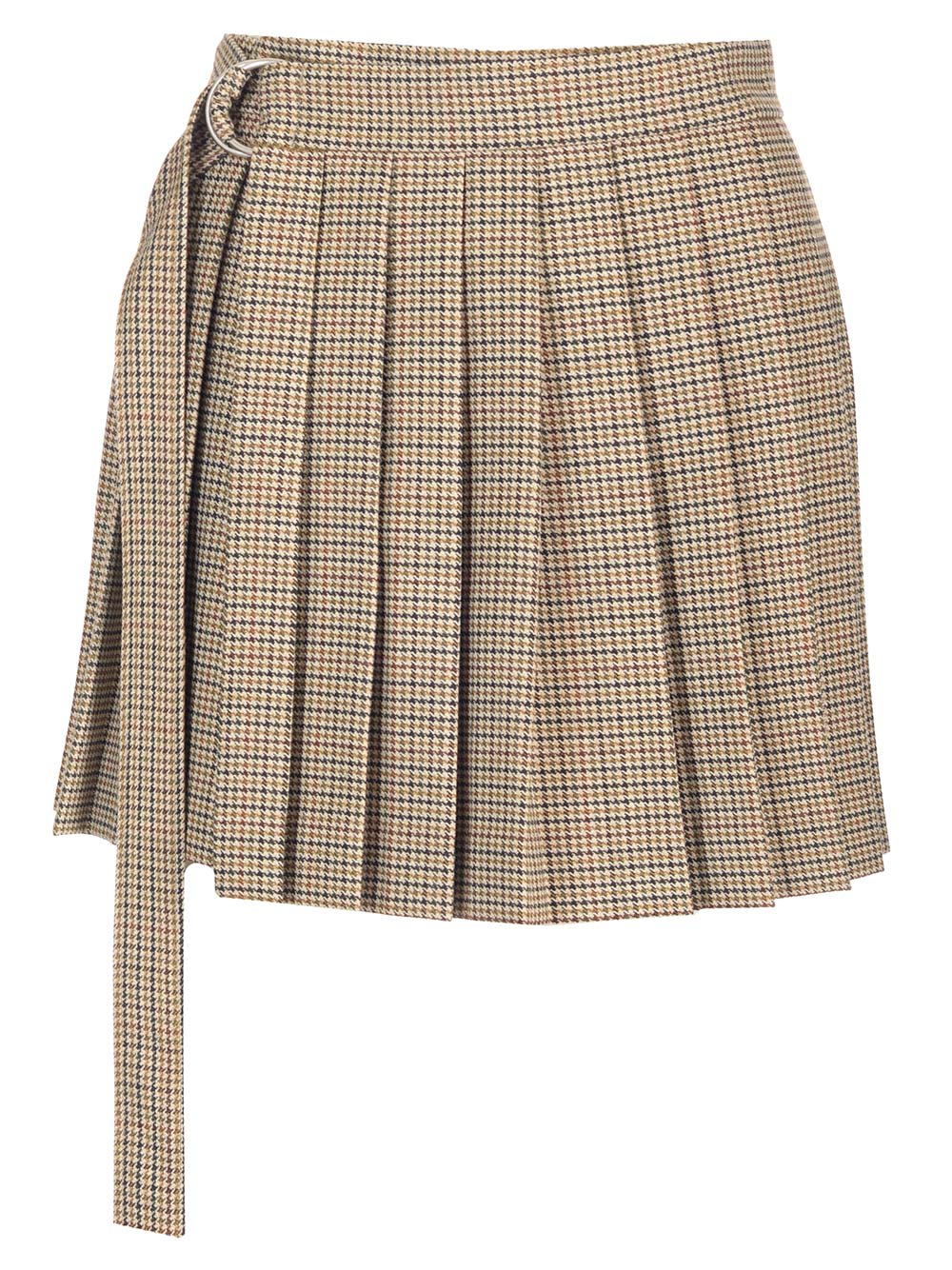 AMI ALEXANDRE MATTIUSSI MINI KILT SKIRT IN WOOL GABARDINE.