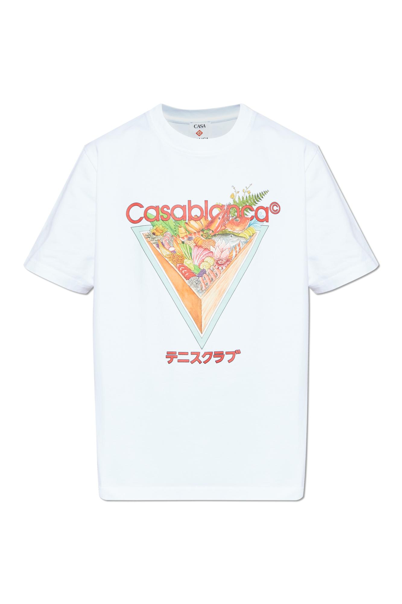 Casablanca Mens Tennis Club Icon Regular-fit Graphic-print Cotton T-shirt In Blue