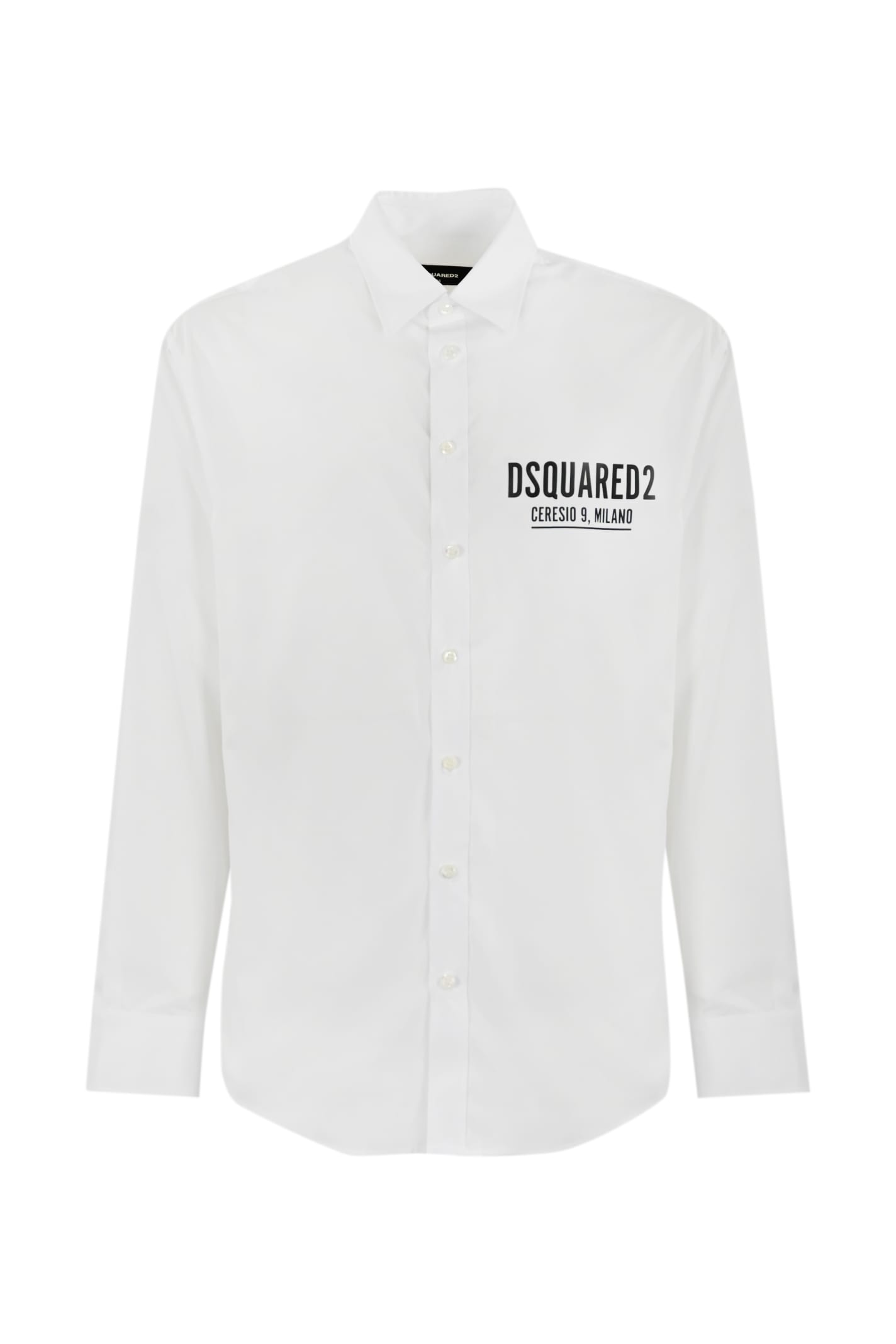Dsquared2 Shirt With Logo Print In Bianco