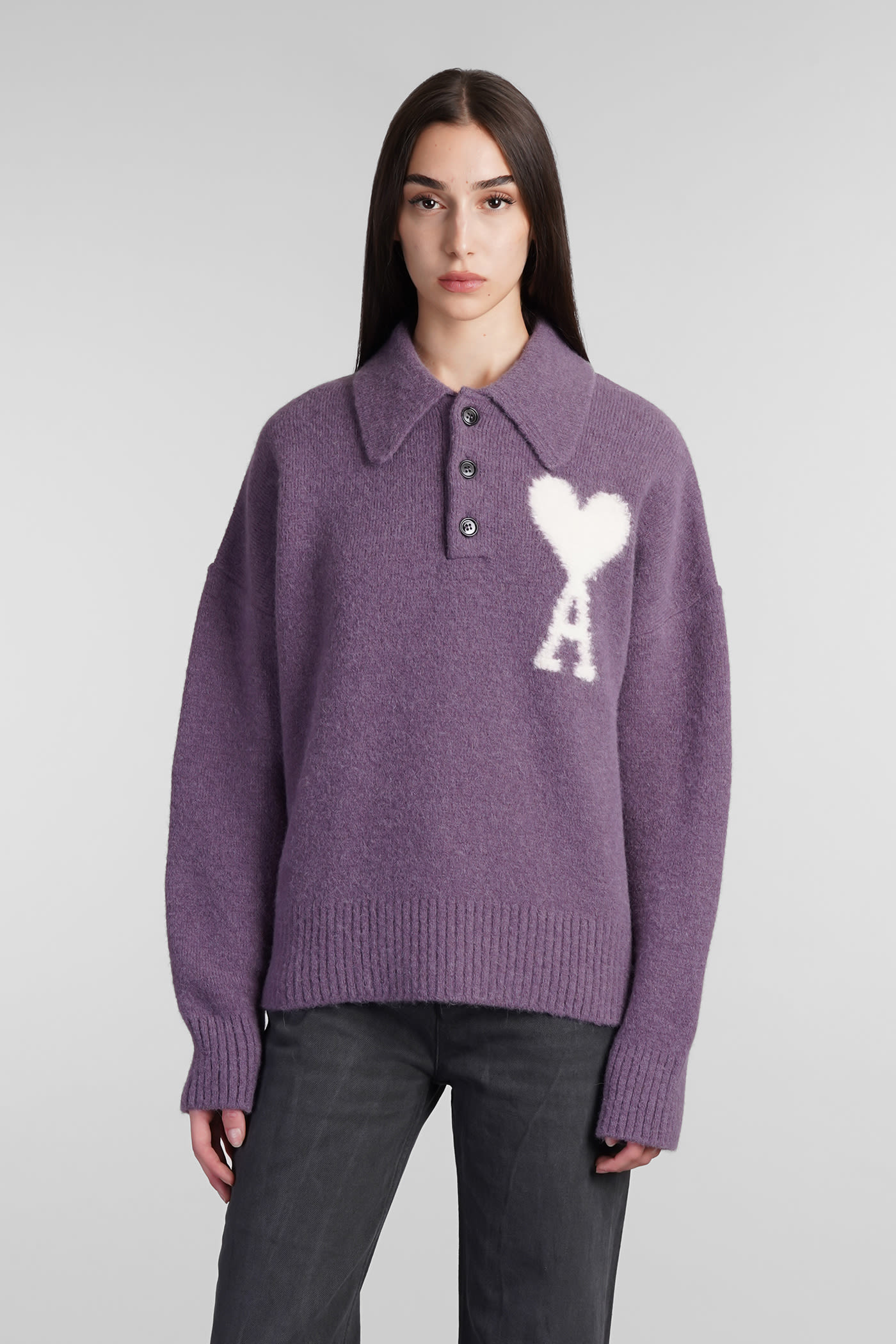 Polo In Viola Wool