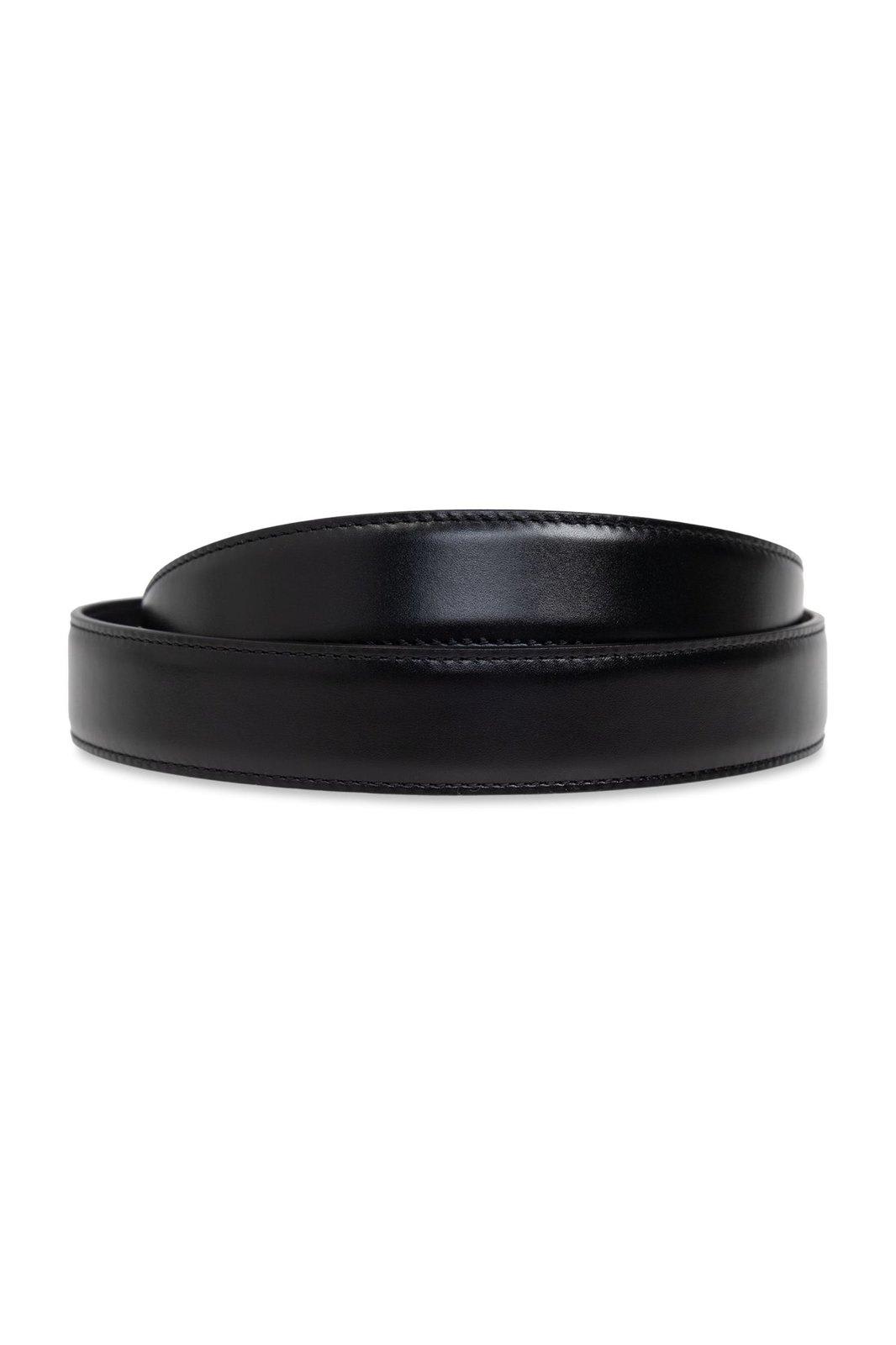 Shop Saint Laurent Charnier Buckle Belt In Black