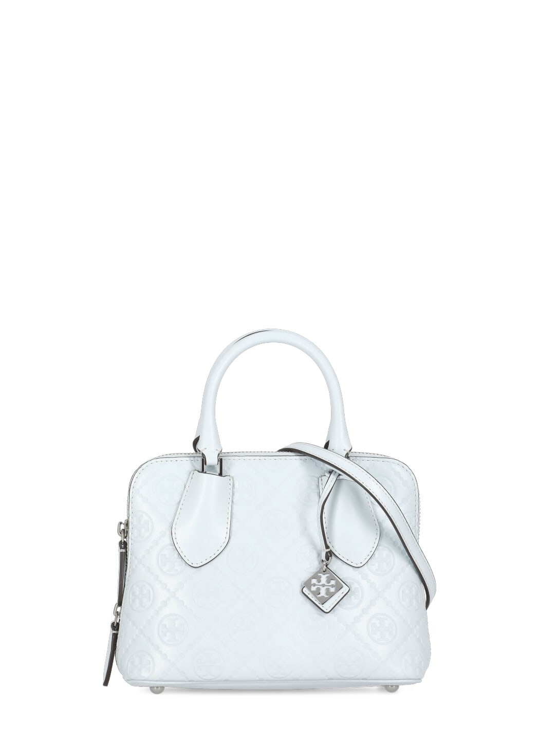 Shop Tory Burch Monogram Mini Swing Bag In Light Blue