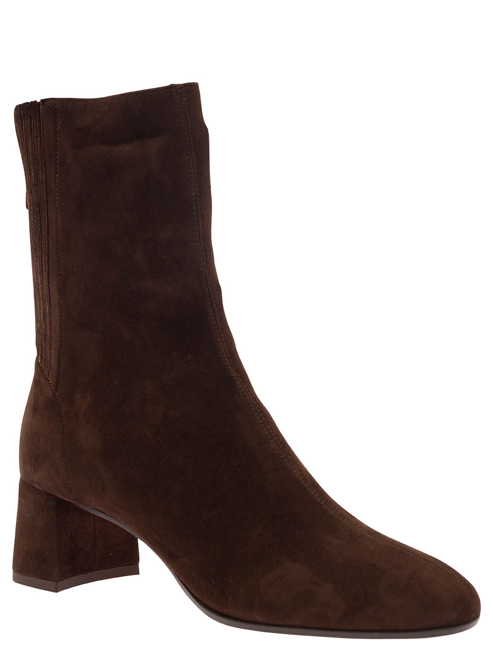 Aquazzura Saint Honorè Brown Bootie With Block Heel In Suede Woman In Brown