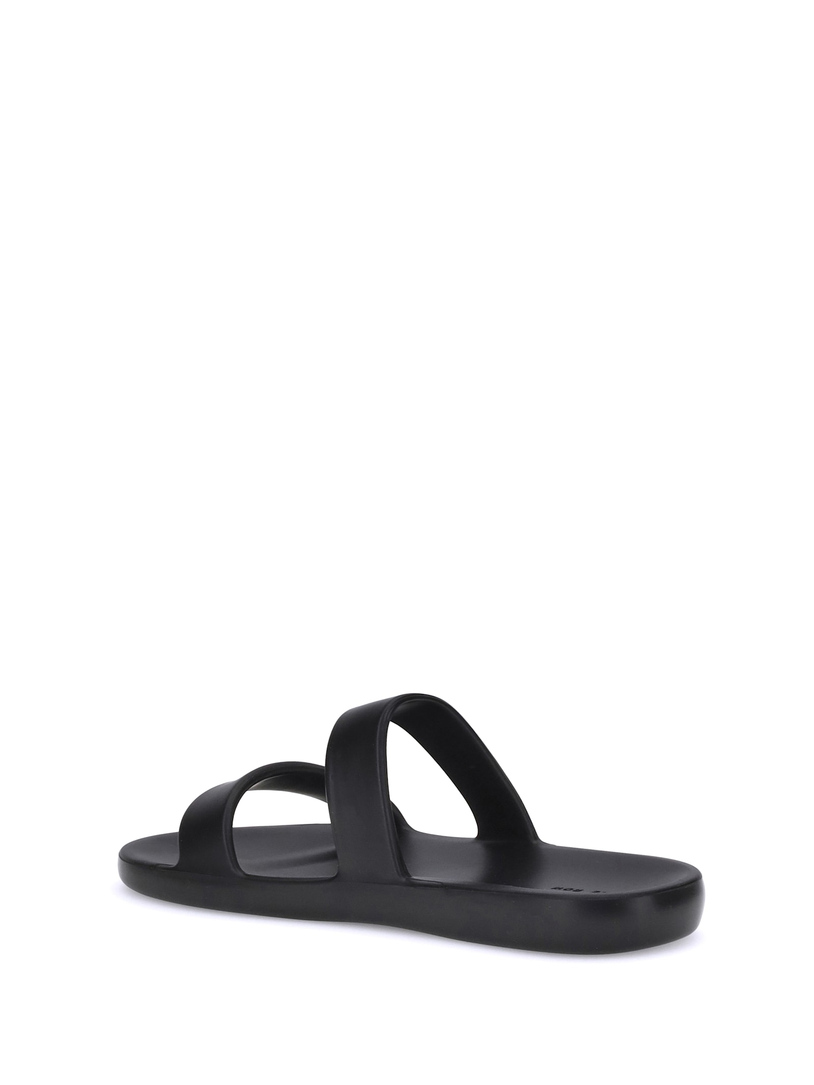 The Row Foam Rubber Dual-band Slide Sandals In Black