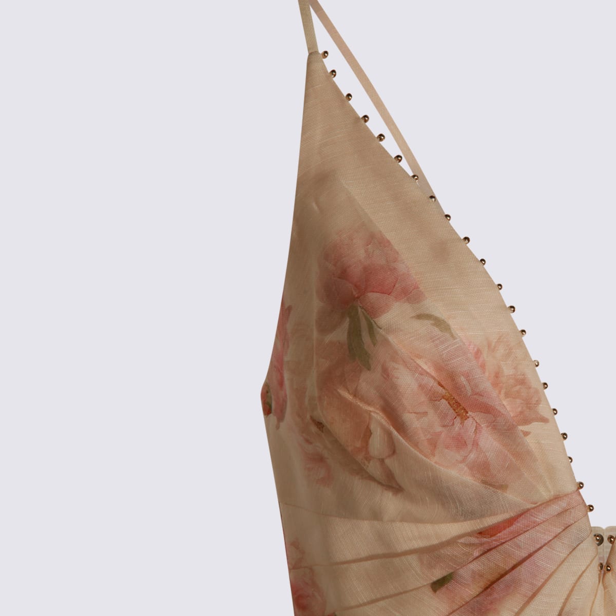 Zimmermann Short Dress With Print And Embroidery In Neutral