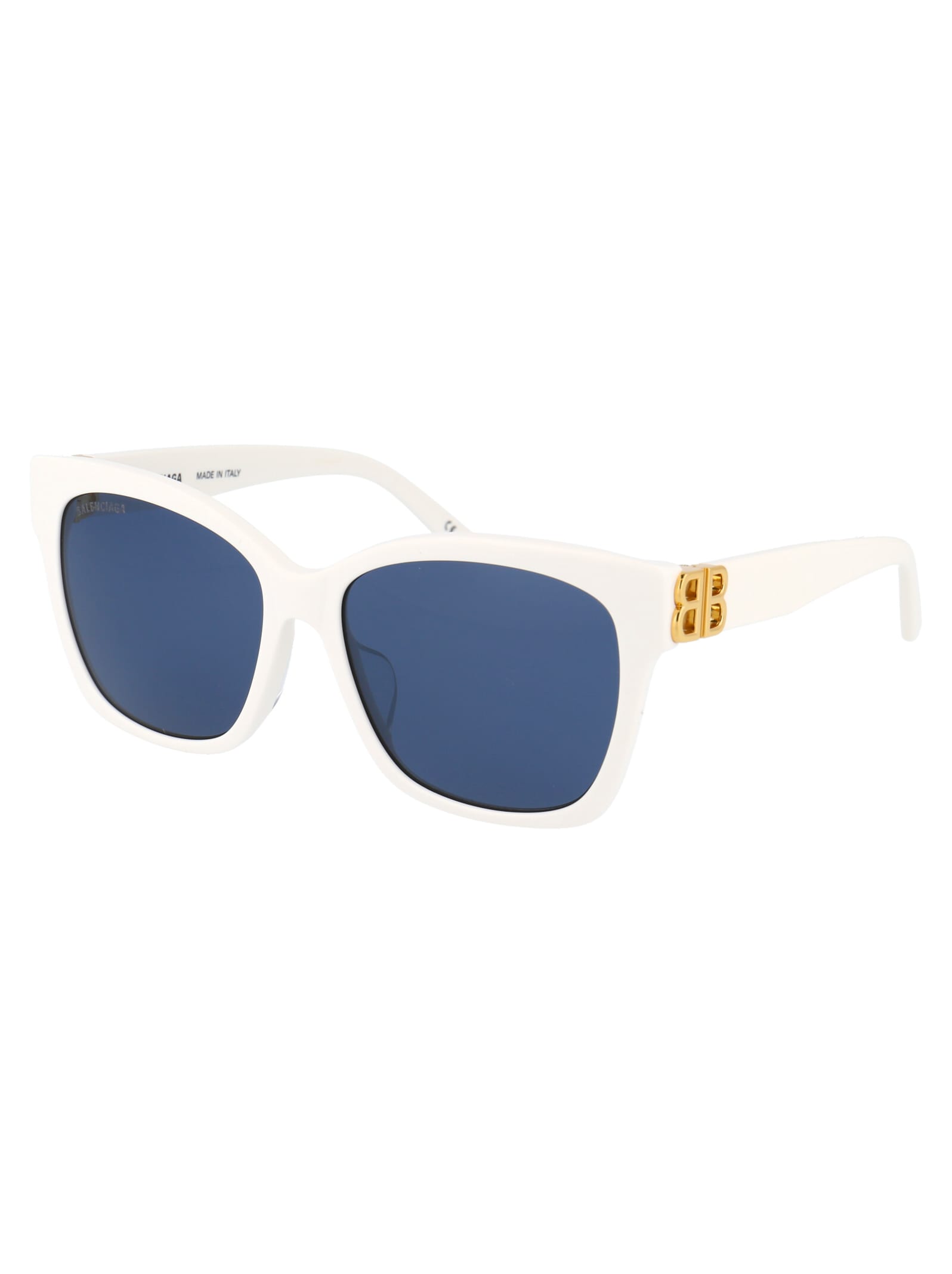 Shop Balenciaga Bb0102sa Sunglasses In 004 White Gold Blue