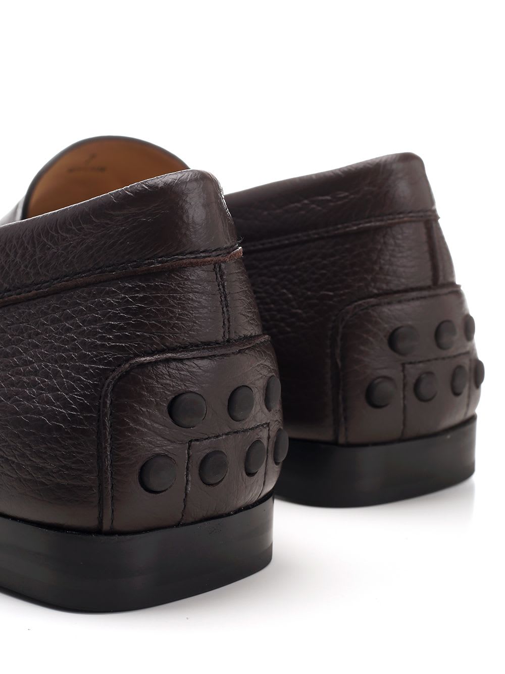 Shop Tod's Dark Brown Deerskin Loafer