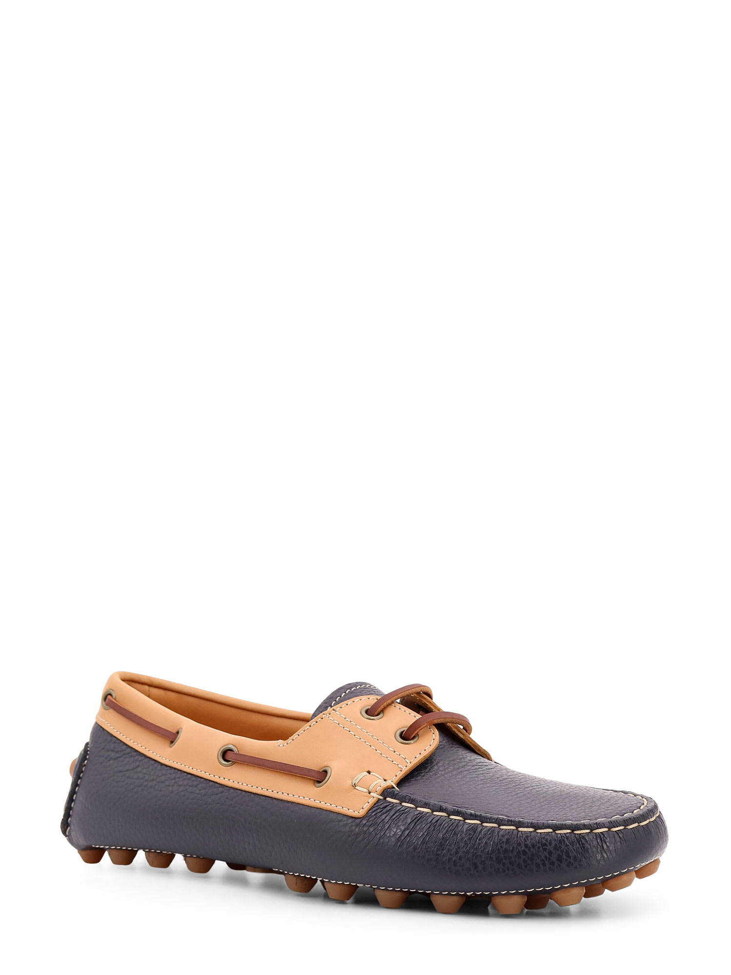 Tod's Gommino Bubble Leather Lace Up Boat Shoe In Blue