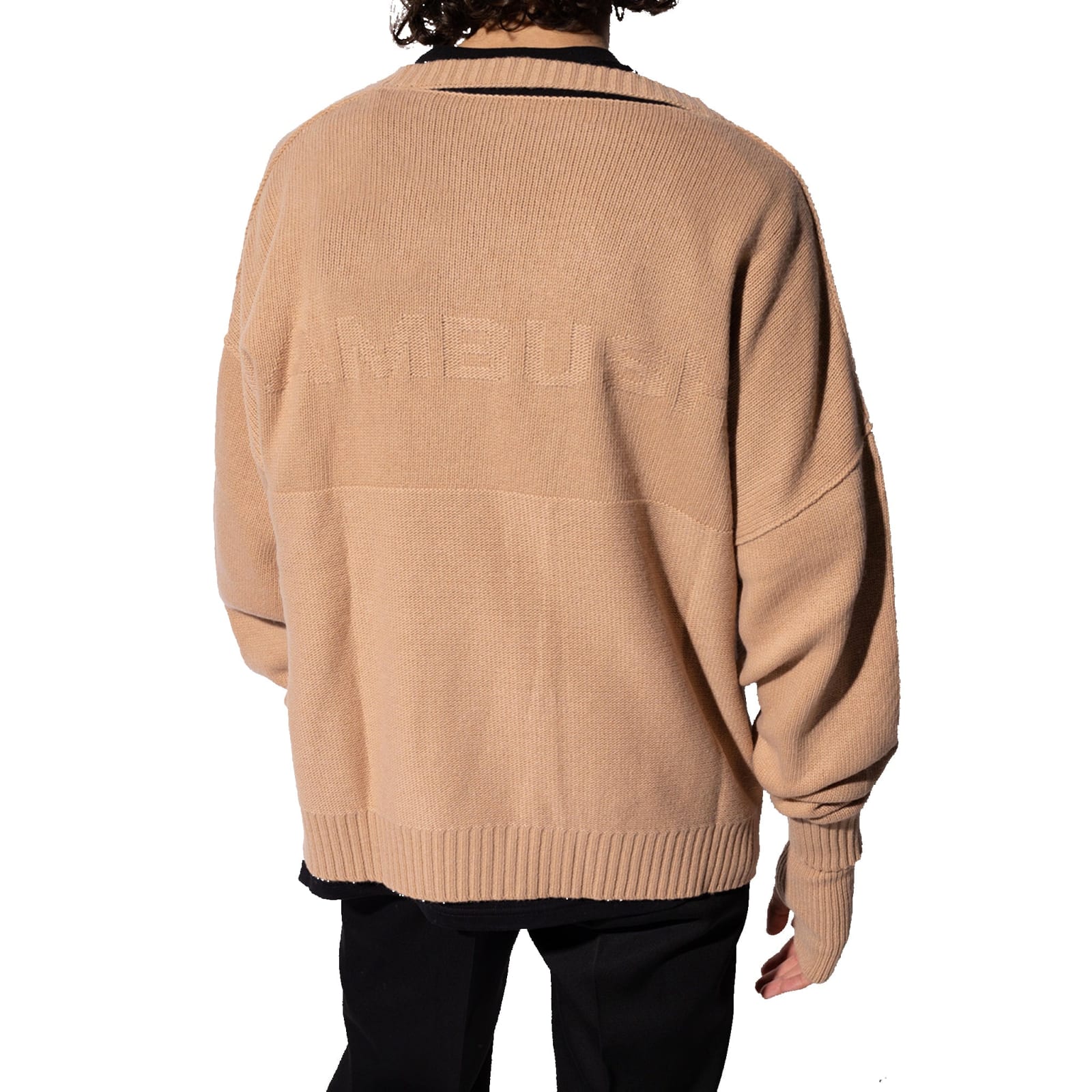 Ambush Oversize Fit Cardigan In Beige