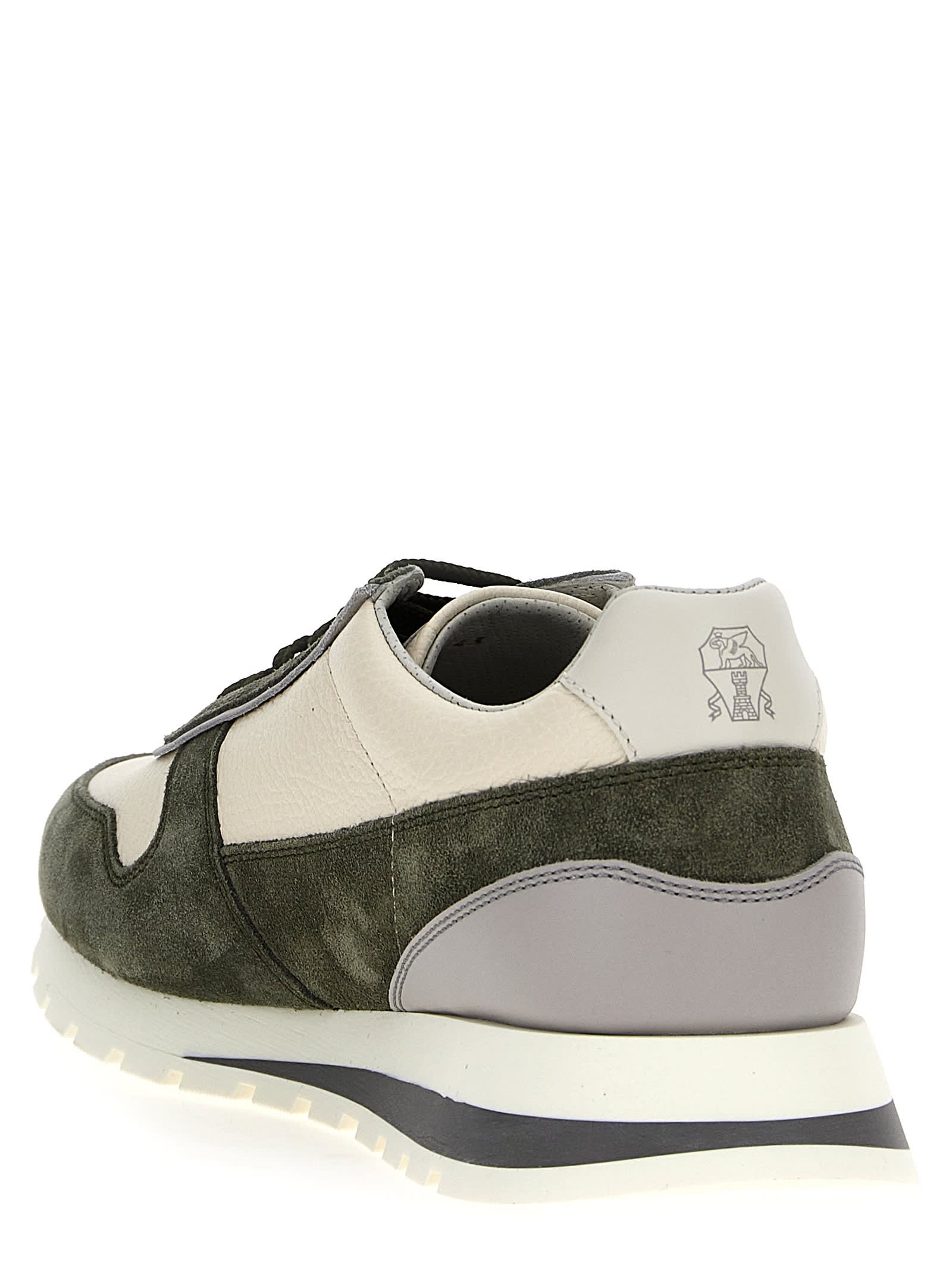 Shop Brunello Cucinelli Suede Leather Sneakers In Multicolor