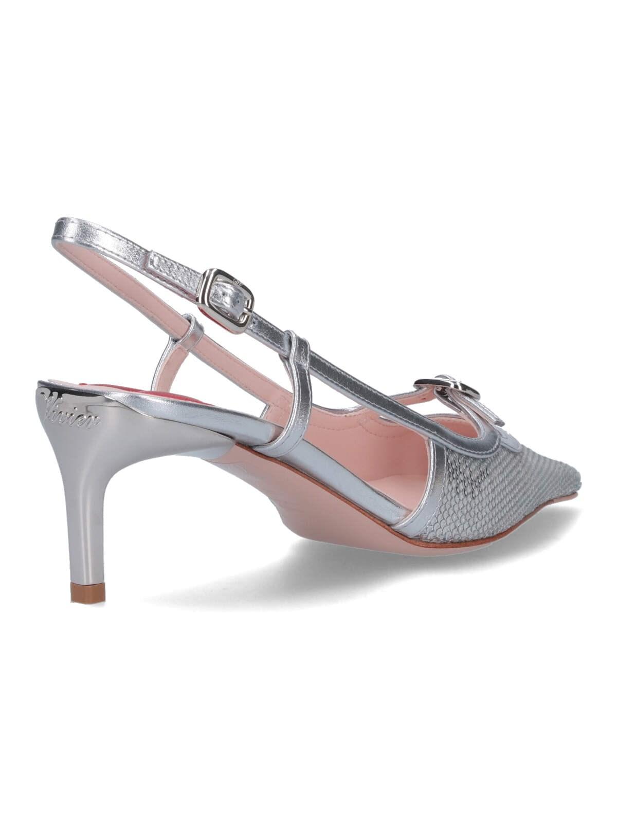 Roger Vivier Small Buckle Slingback Pumps In Silver