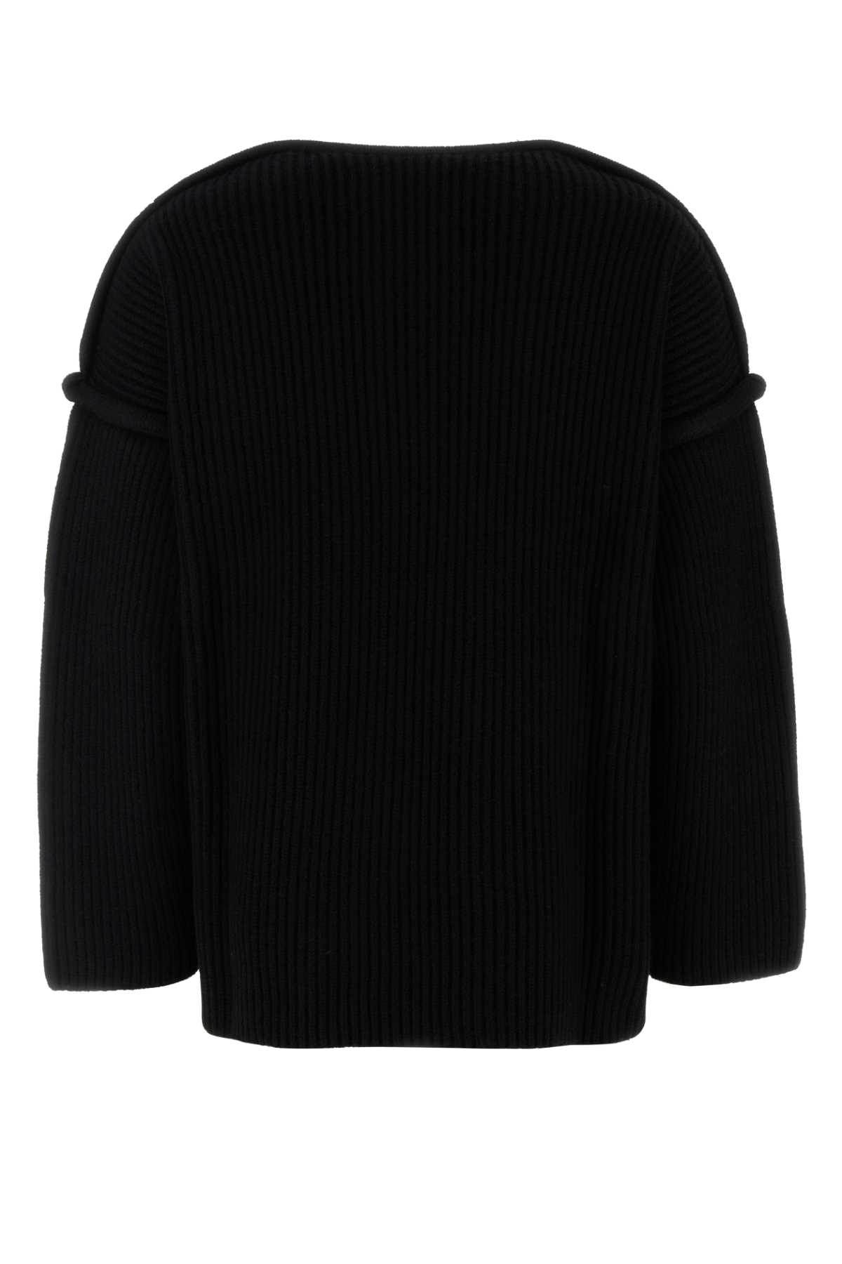 Jil Sander Wool Sweater With Oversized Sleeves And Dropped Shoulders In Black