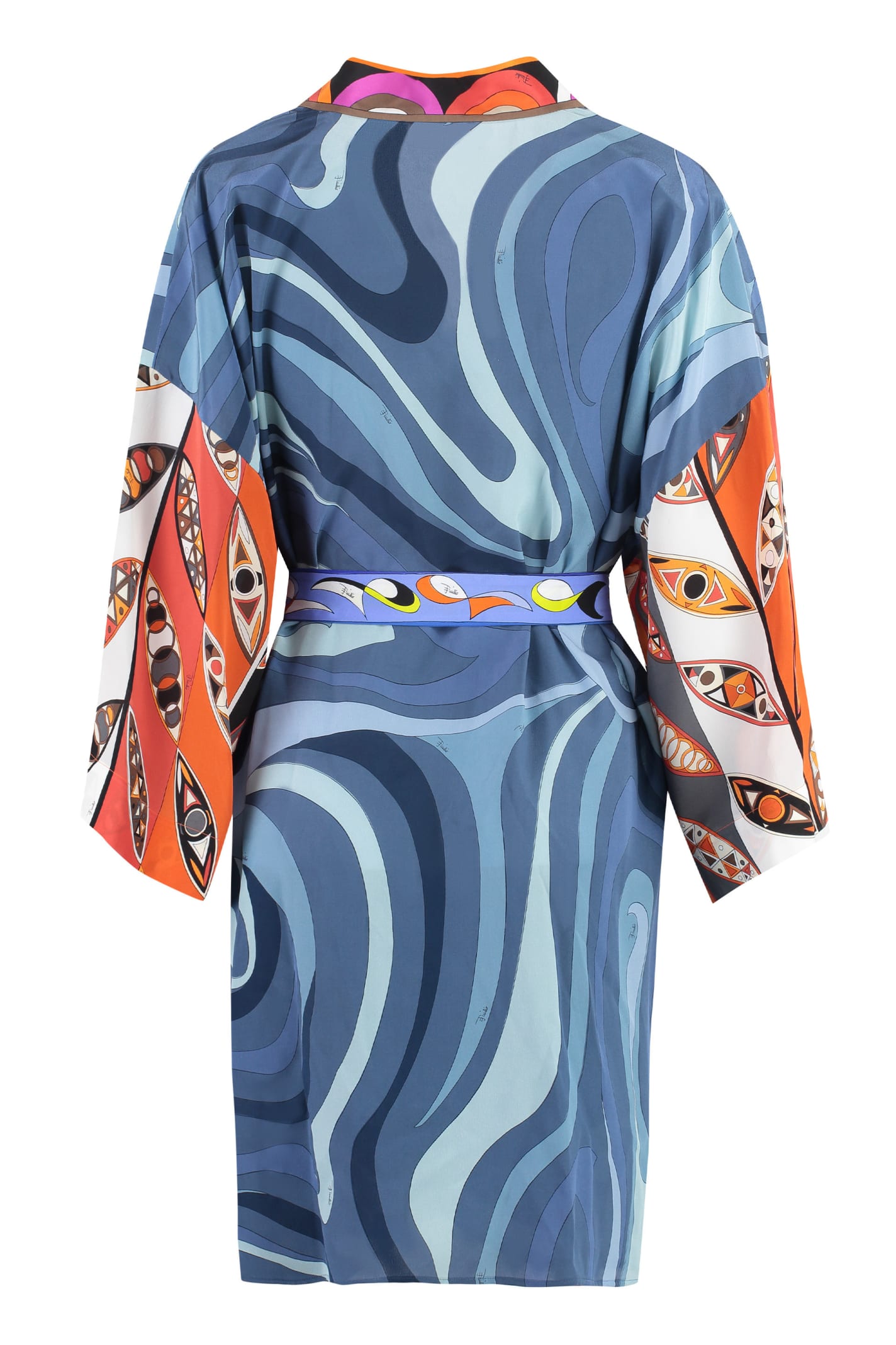 Shop Emilio Pucci Printed Silk Night Gown In Blue