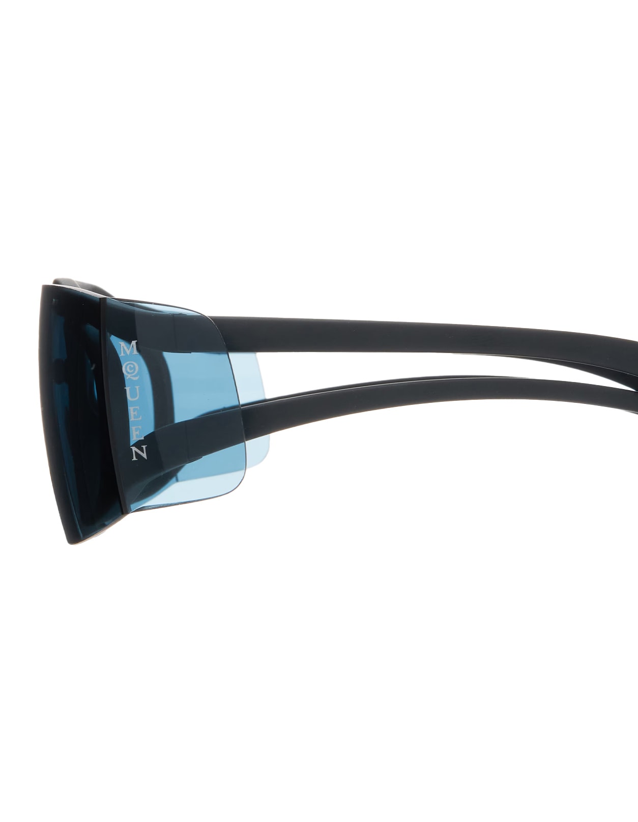 Shop Alexander Mcqueen Two-tone Sunglasses In Black/blue