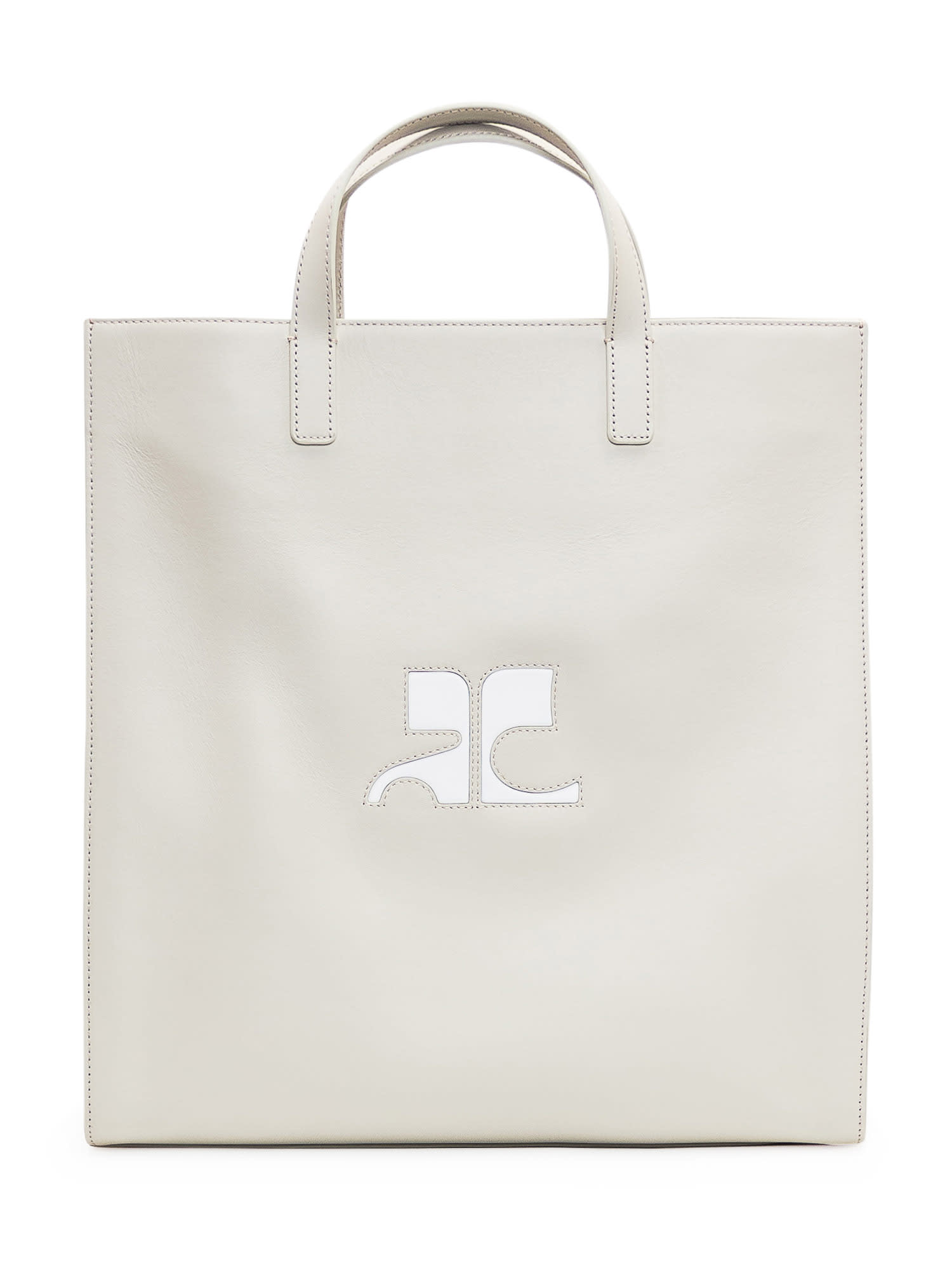 Courrèges Heritage Tote Bag In Mastic Grey