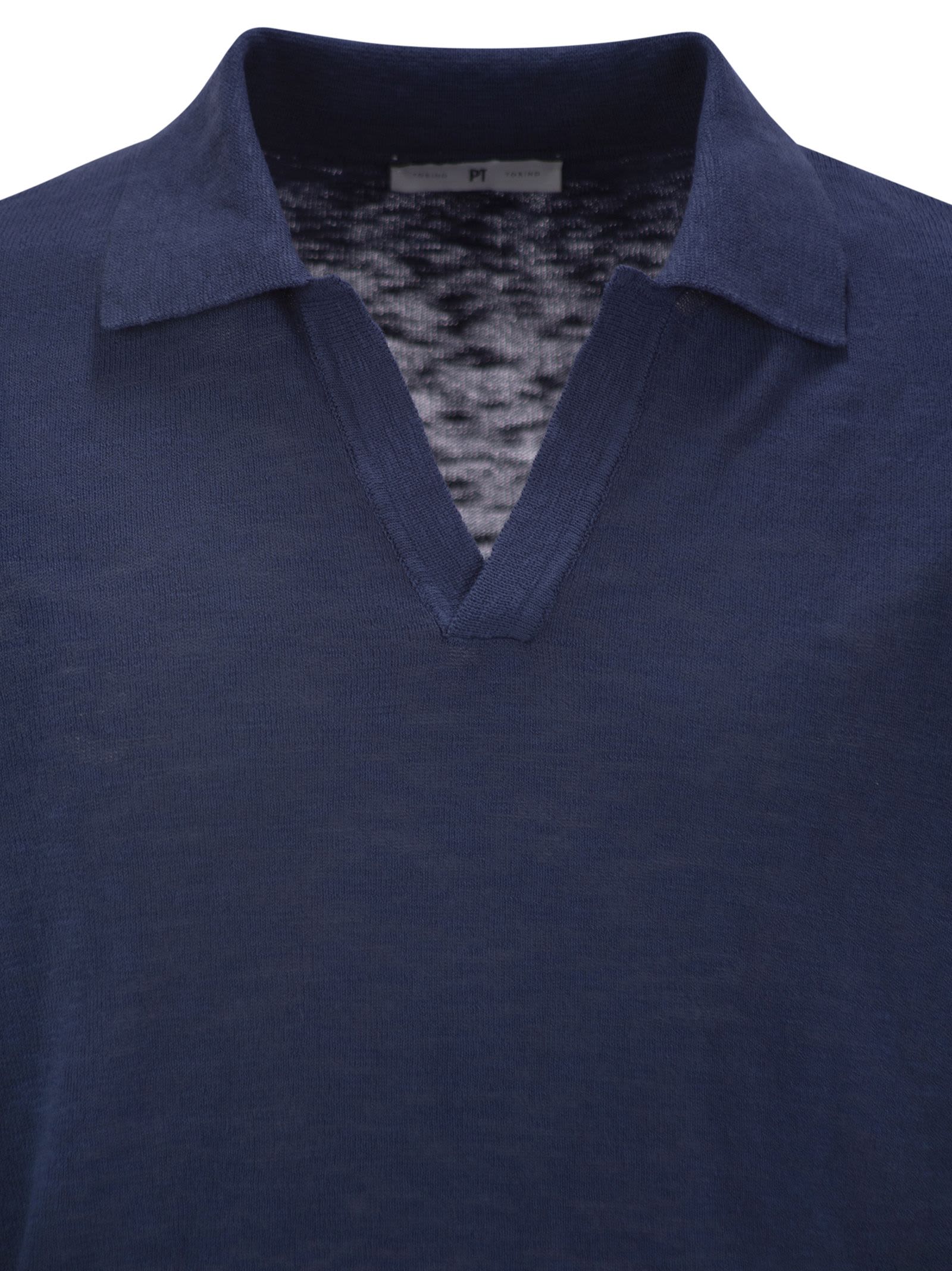 Pt Torino Cotton Polo Shirt In Avio