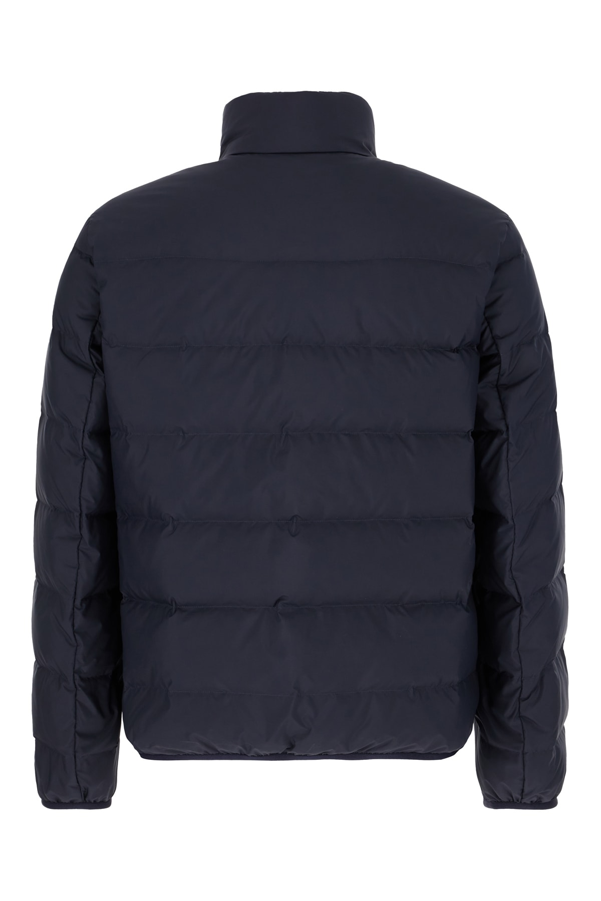 Shop Gucci Navy Blue Polyester Down Jacket In Navy Mix