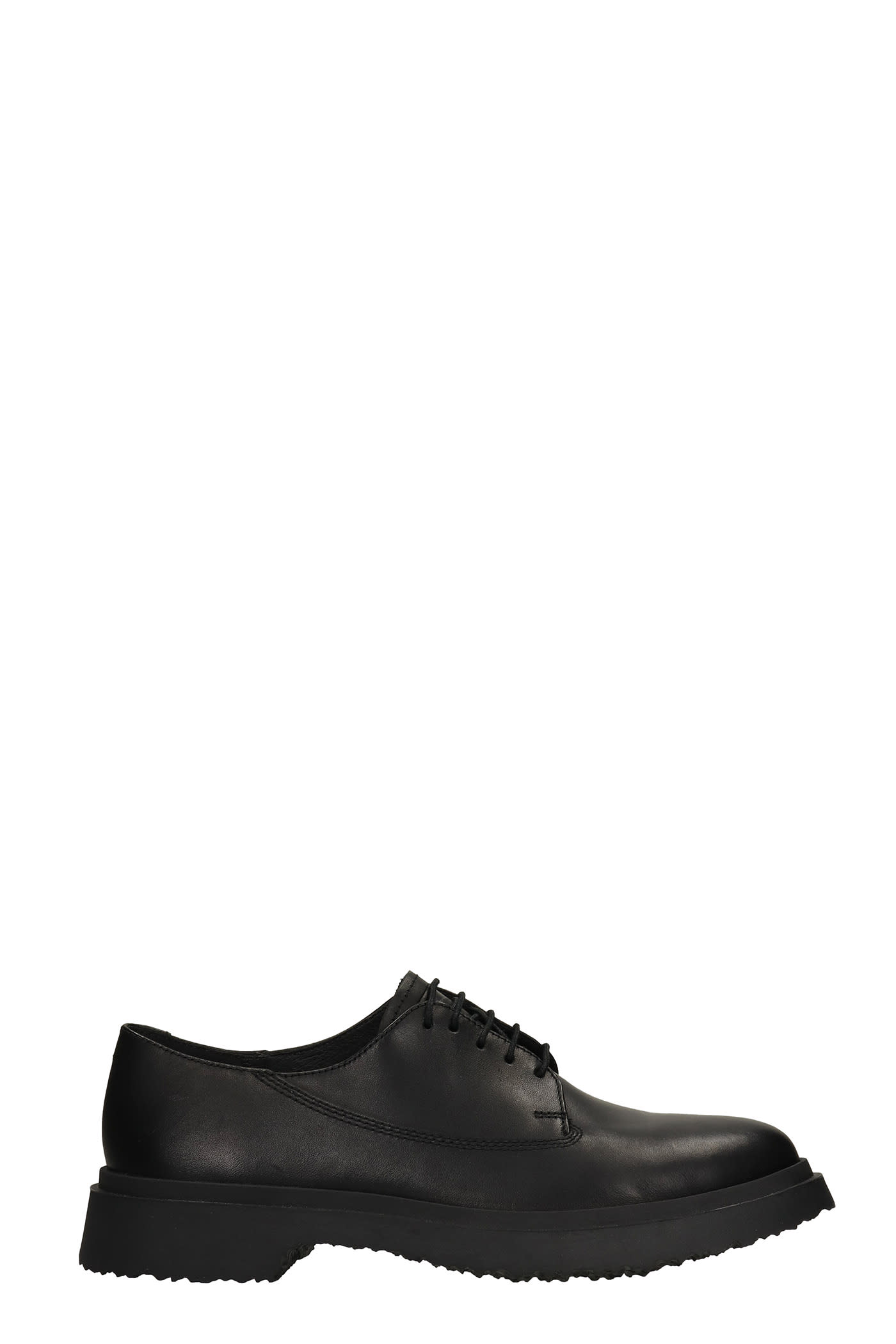 Camper Walden Lace Up Shoes In Black Leather