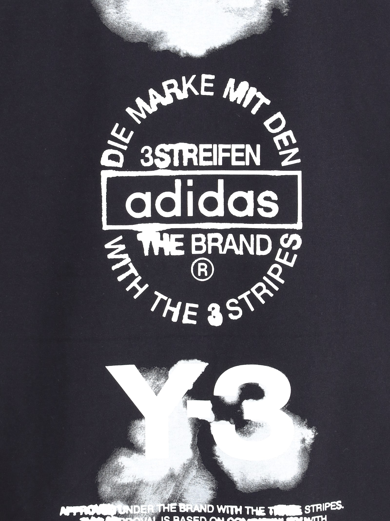 Y-3 T-shirt With Maxi Print In Blue