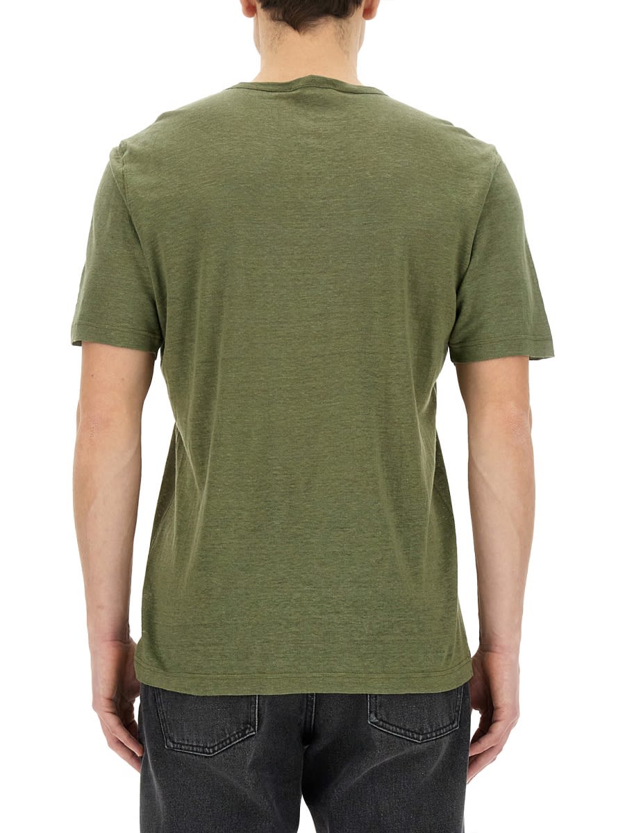 Shop Lardini Linen T-shirt In Green