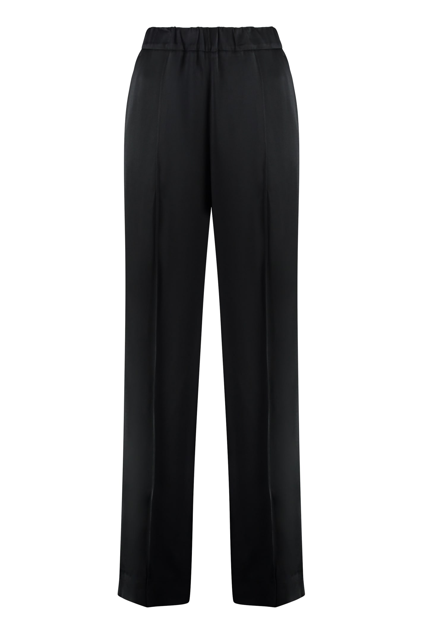 Shop Jil Sander Satin Trousers In Black