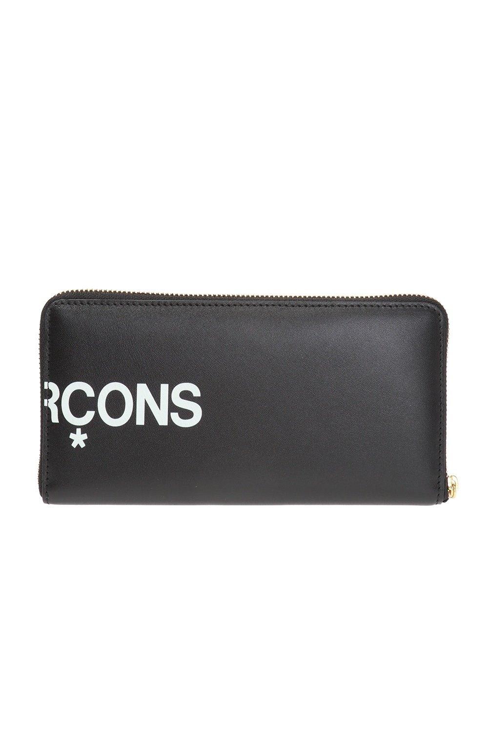 Shop Comme Des Garçons Logo Printed Zipped Wallet