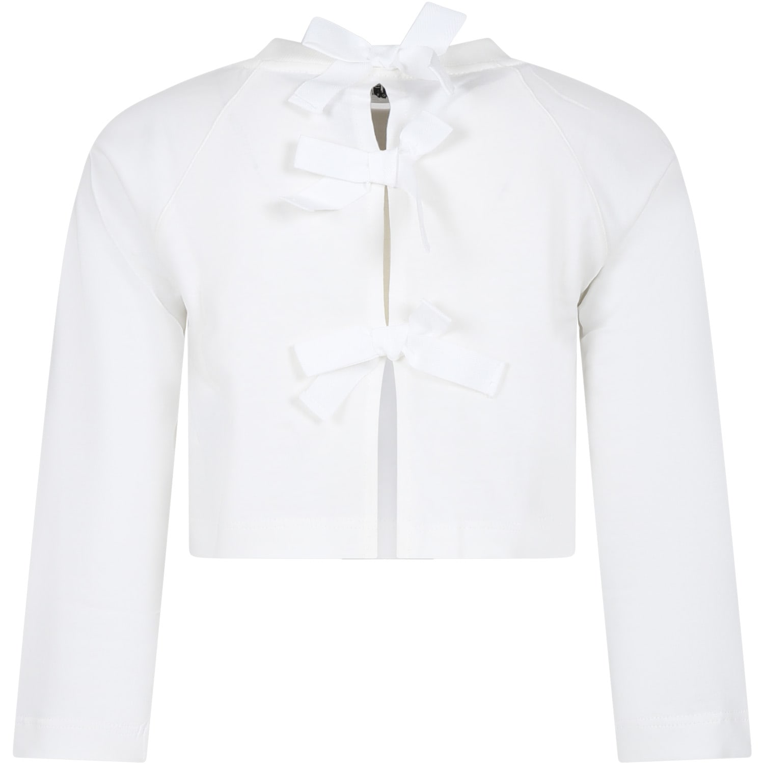 Shop Philosophy Di Lorenzo Serafini White T-shirt For Girl With Logo In Avorio