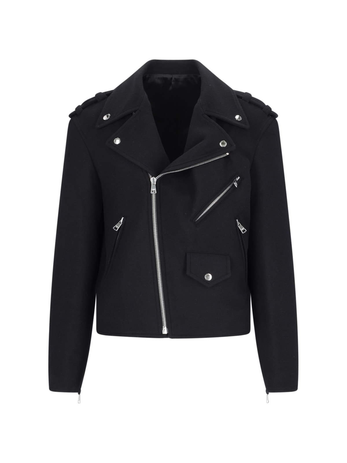 Shop Balmain Biker Jacket In Black