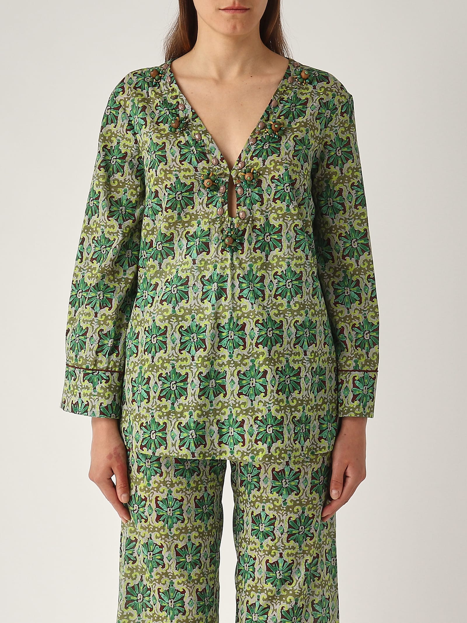 Caftano Flower Batik Cardigan