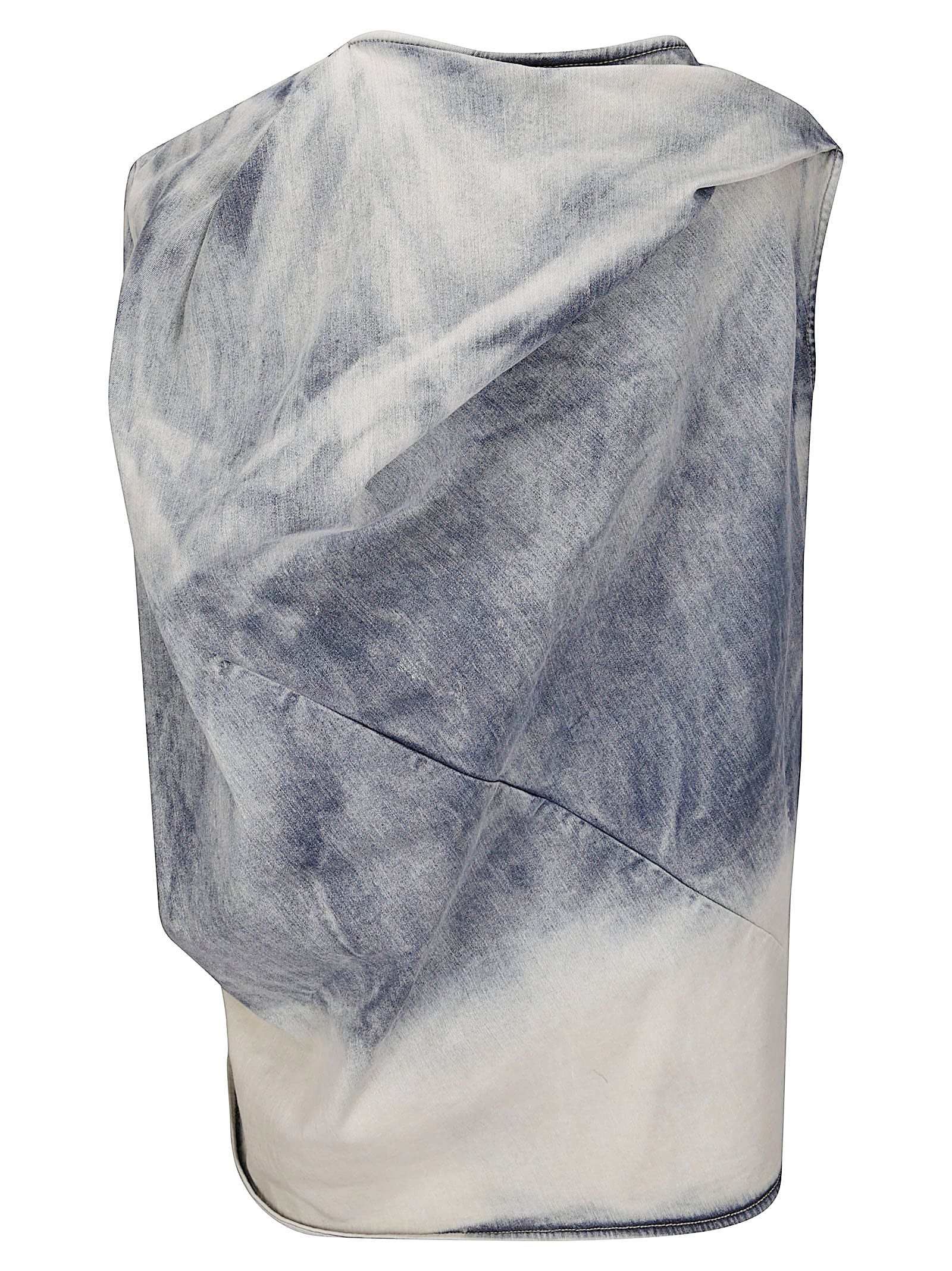 Rick Owens Sleeveless Long Top In Blue